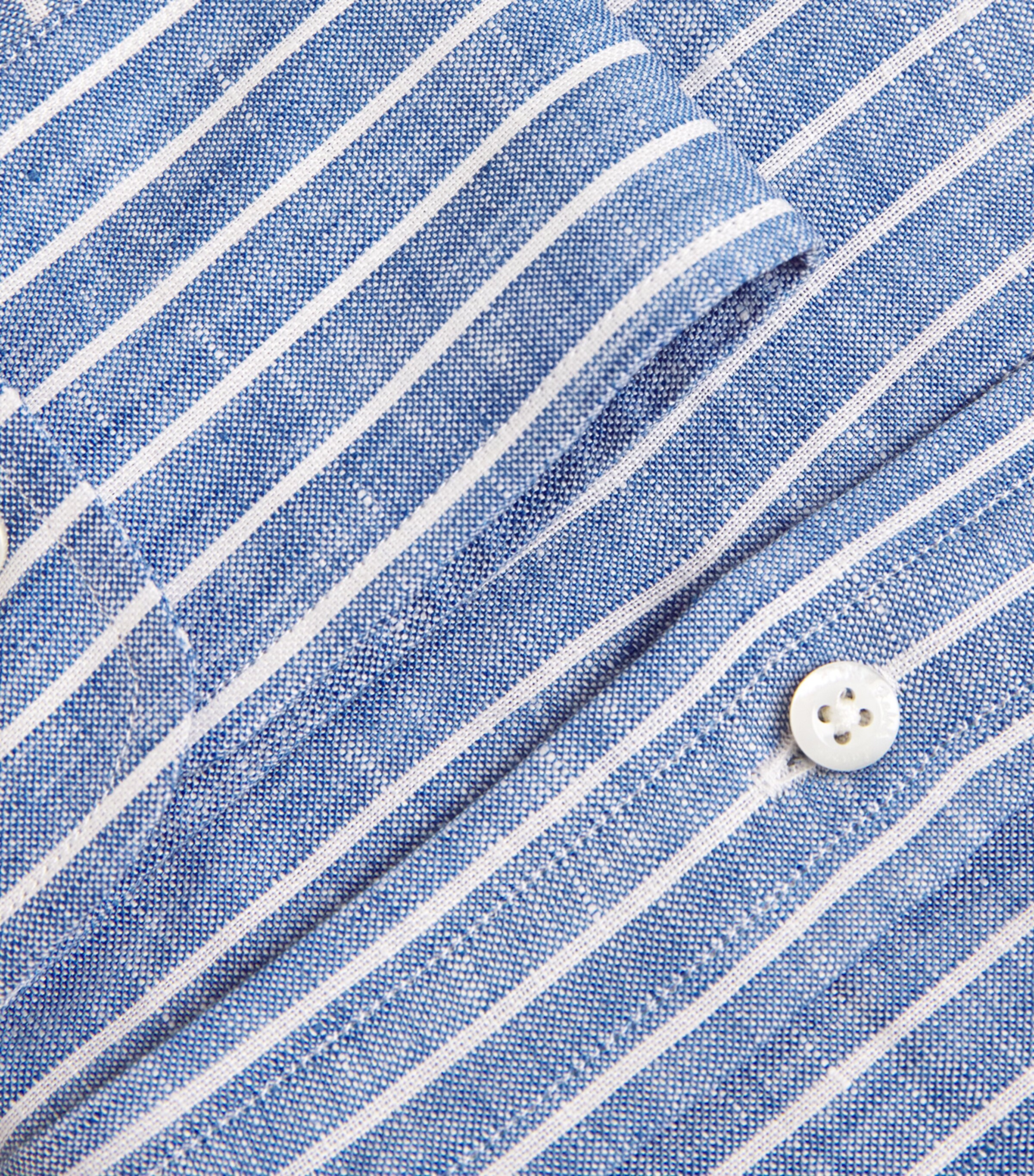 Ralph Lauren Purple Label Mens Linen Stripe Shirt Cornflower Blu/wht Image 5