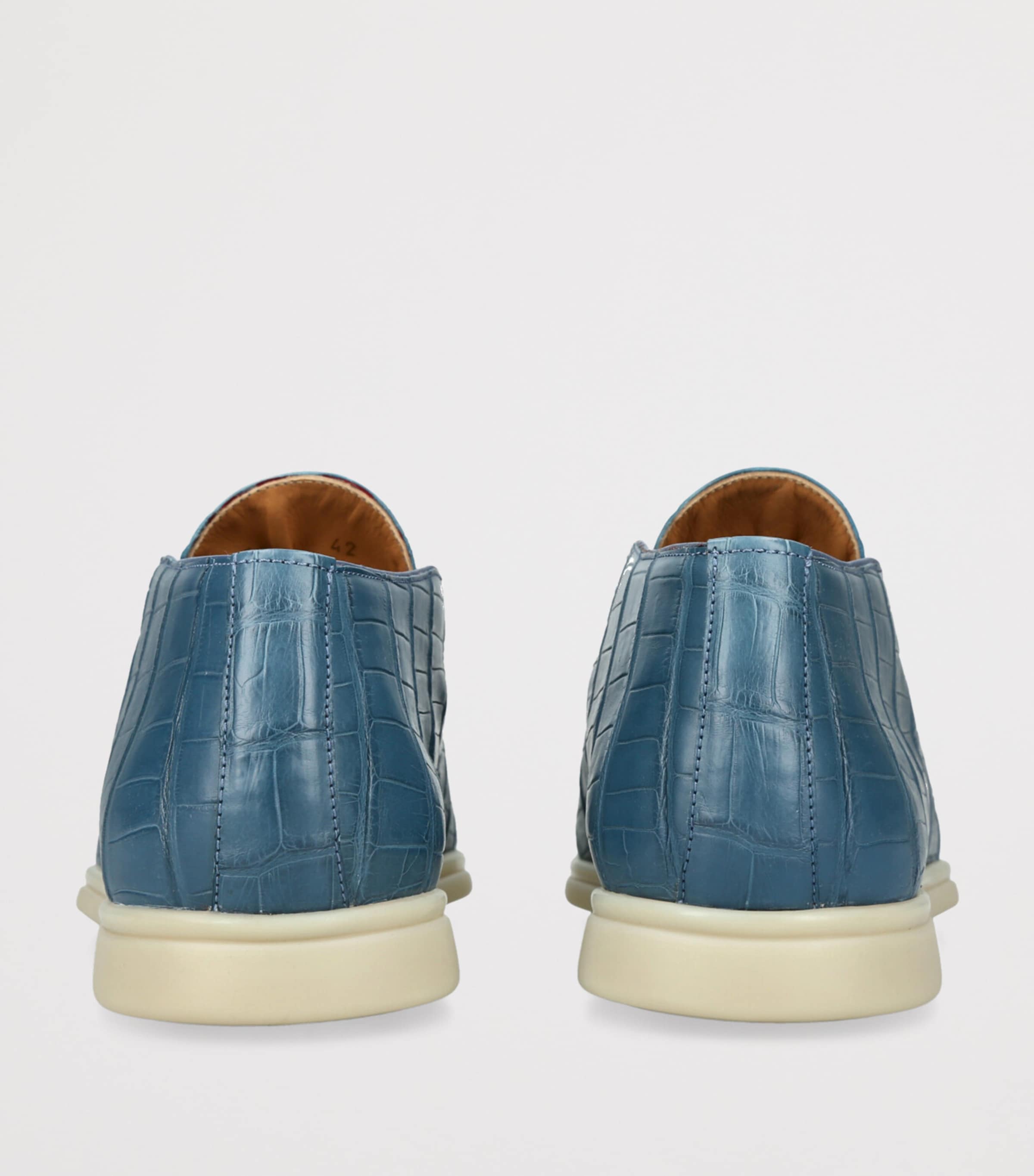 Alligator Skin Ankle Boots BLUE Image 2