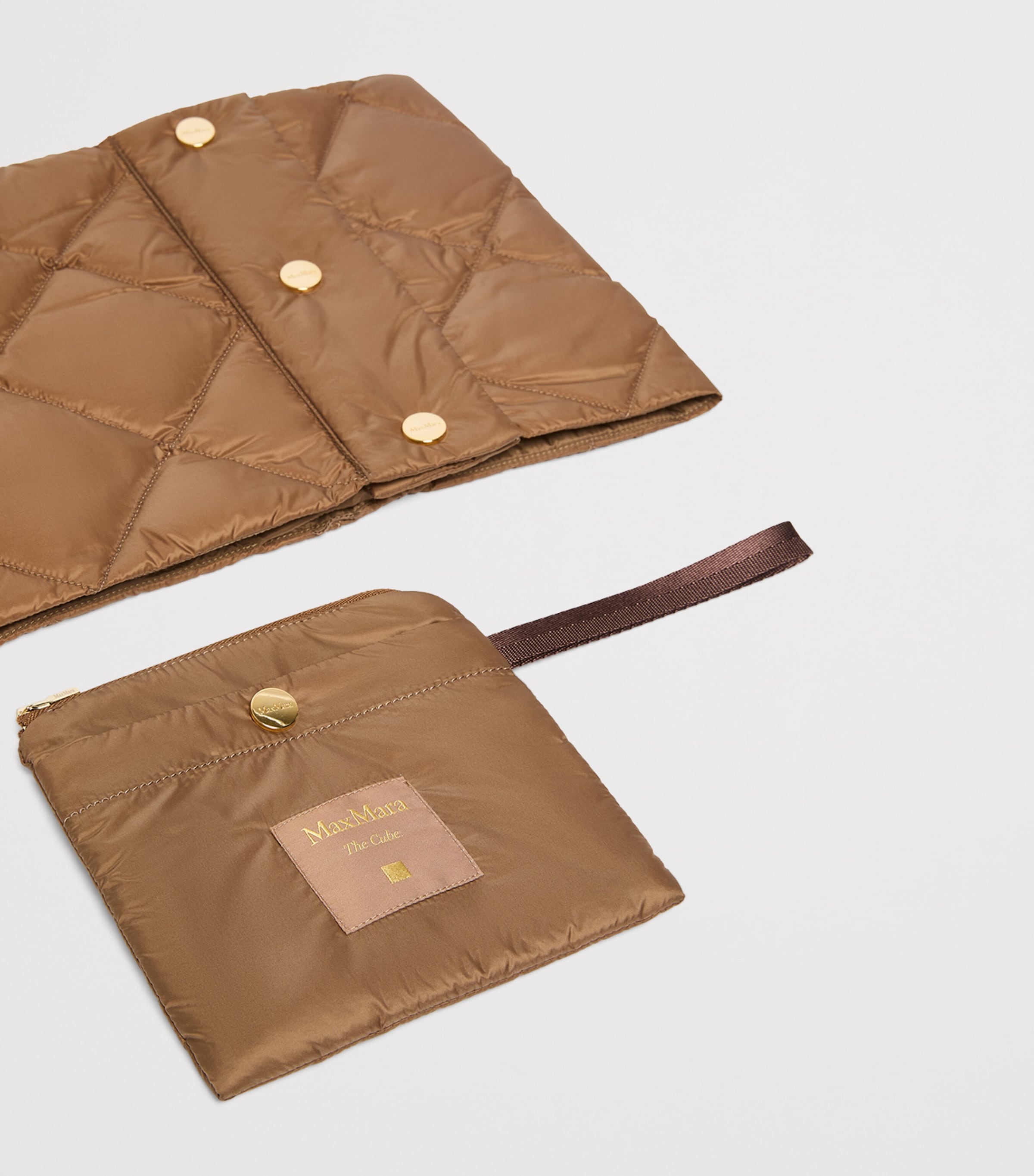 Water-Repellent Canvas Padded Collar CARAMEL Image 6