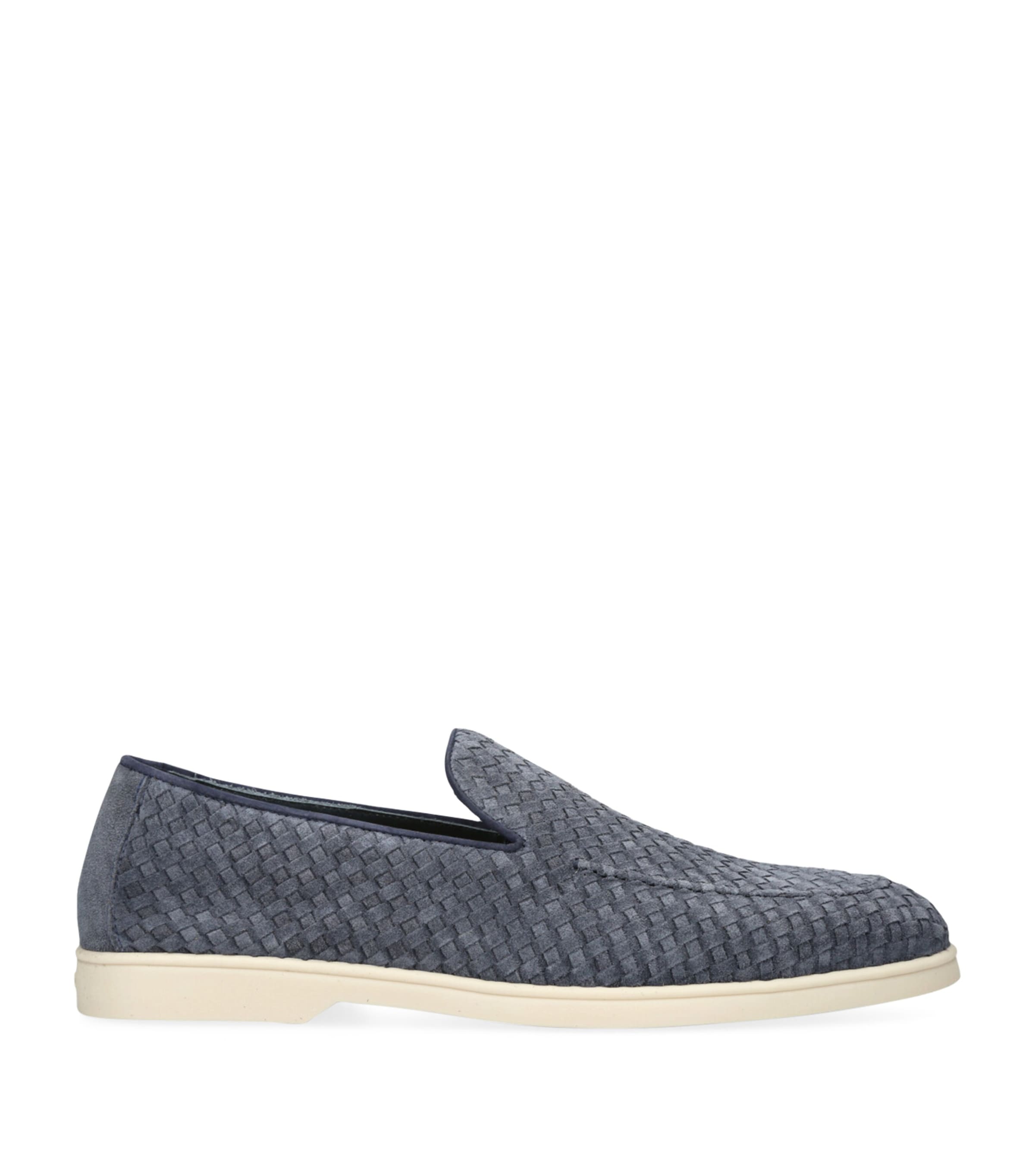 DOUCAL'S SUEDE WOVEN ADLER LOAFERS