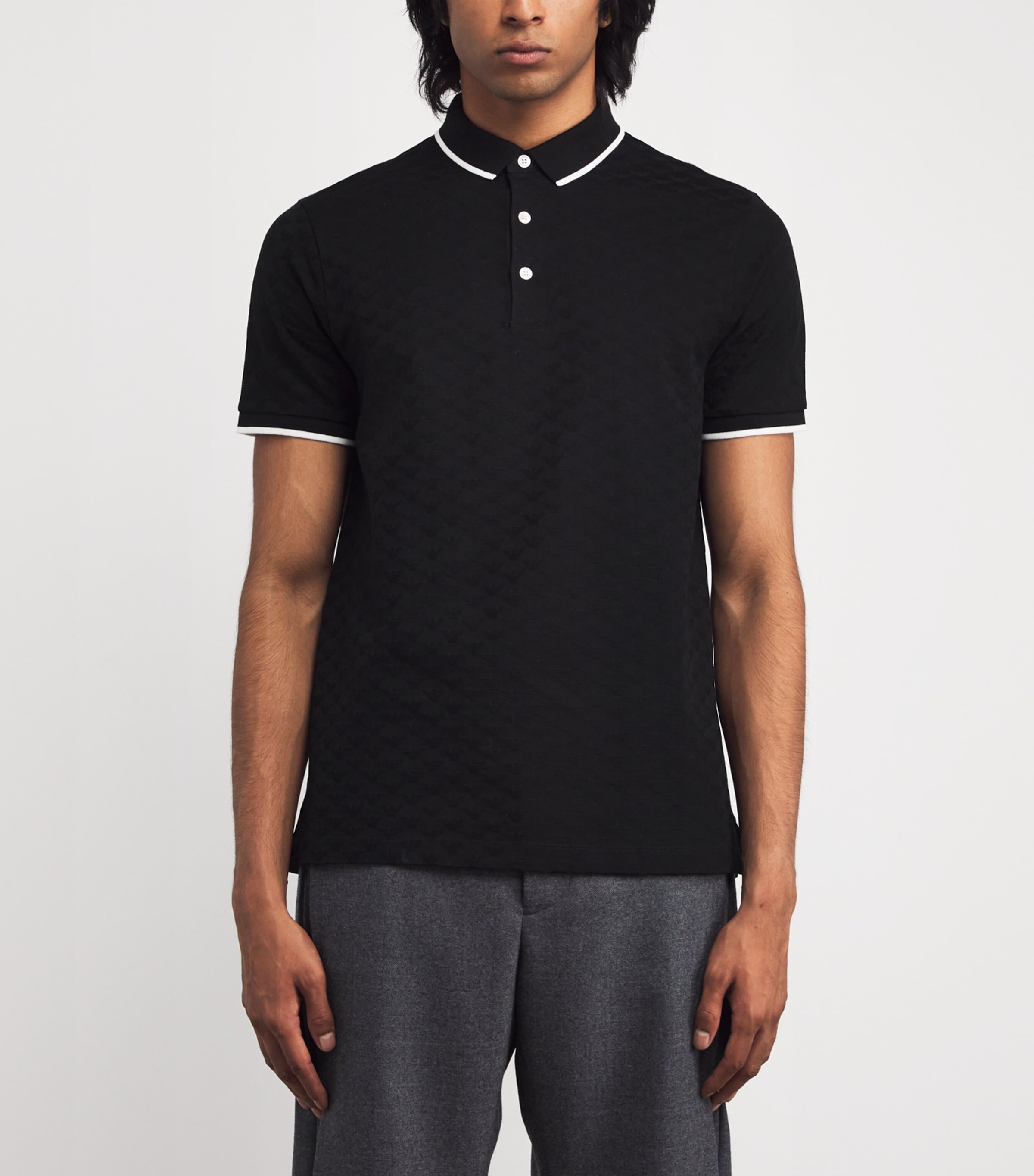 Cotton Eagle Motif Polo Shirt 999 Image 3