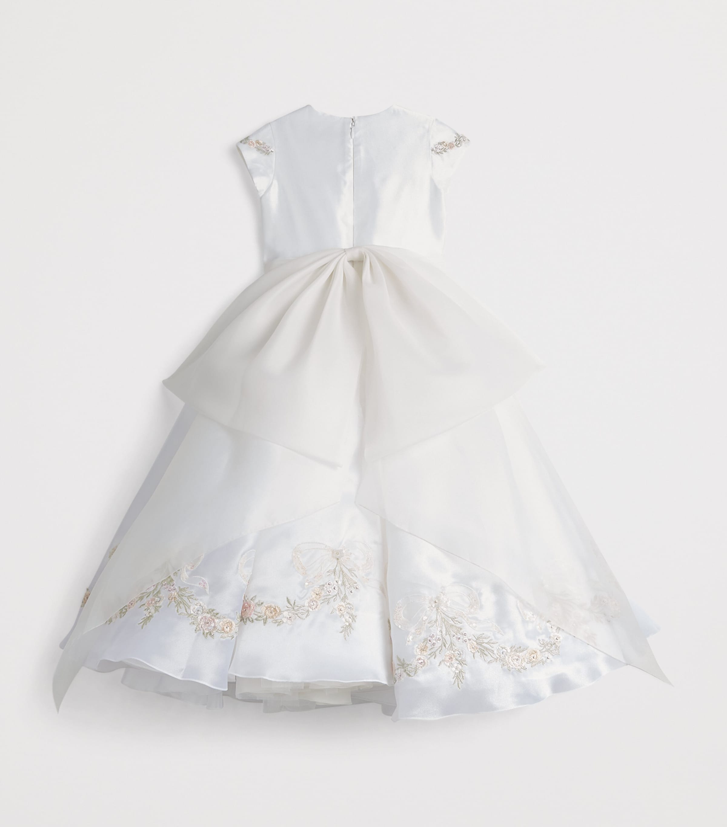 MAISON AVA Satin Embroidered Ceremony Dress (6-14 Years) White Image 2
