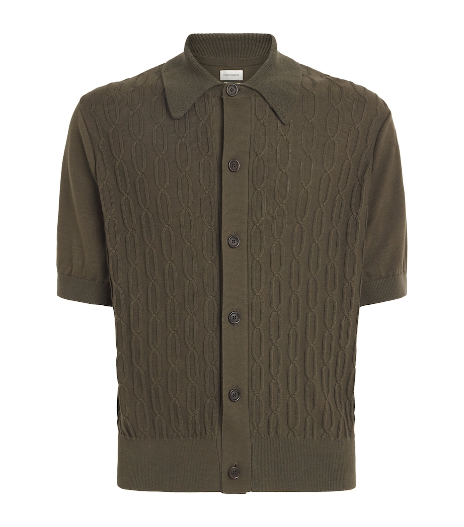 Oliver Spencer Mens Organic Cotton Rossell Shirt Khaki Brown Image 1
