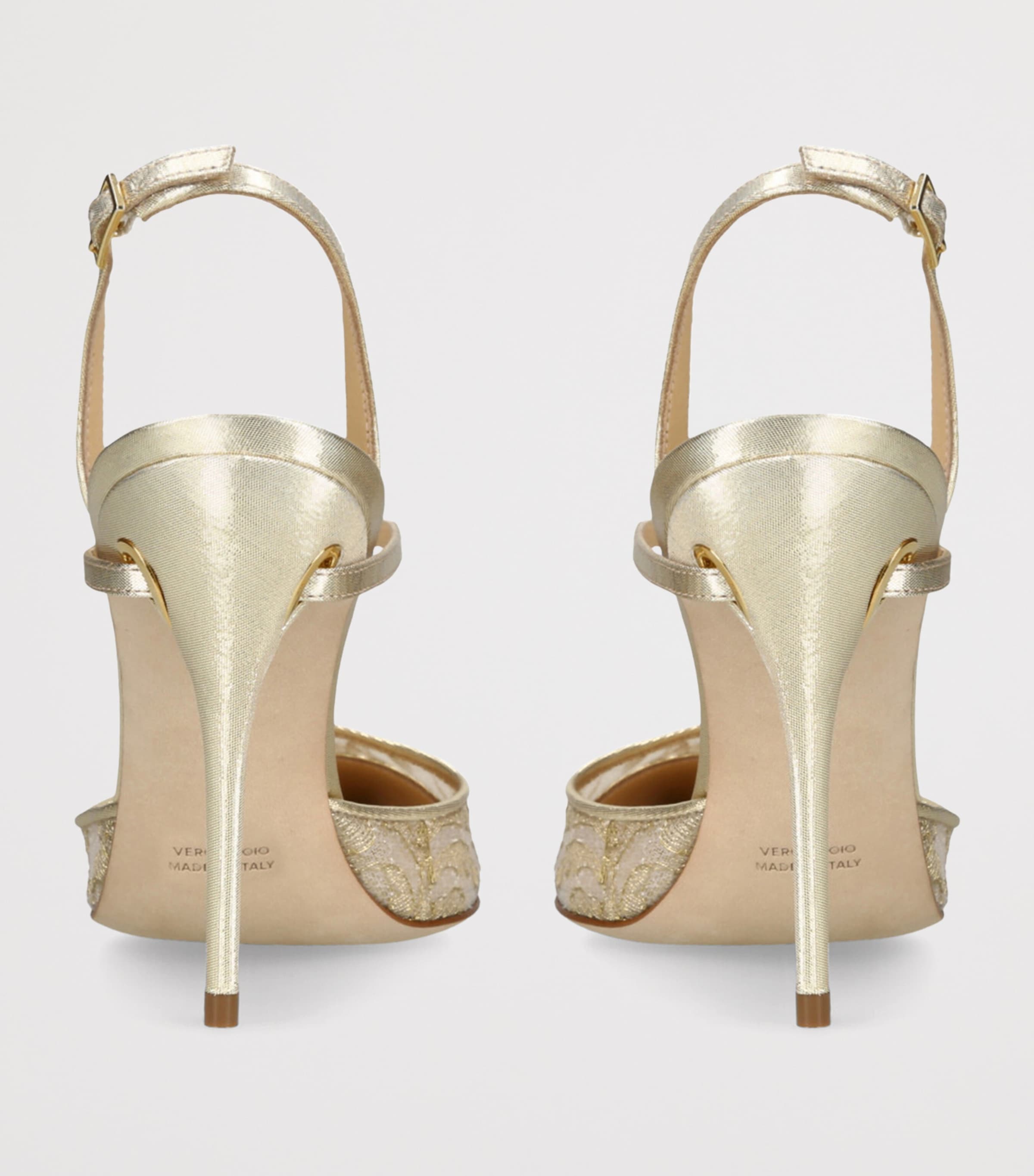 Lace Vittorio Slingback Heels 105 GOLD COMB Image 2