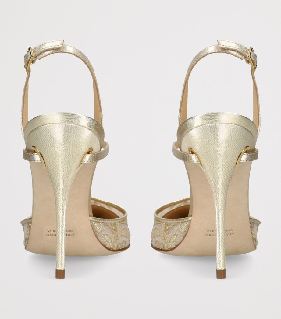 Lace Vittorio Slingback Heels 105 GOLD COMB Image 2