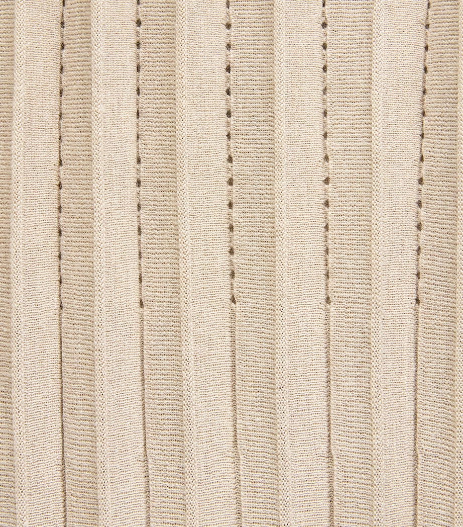 Agnona Womens Plissé Midi Skirt Beige Greige Image 6