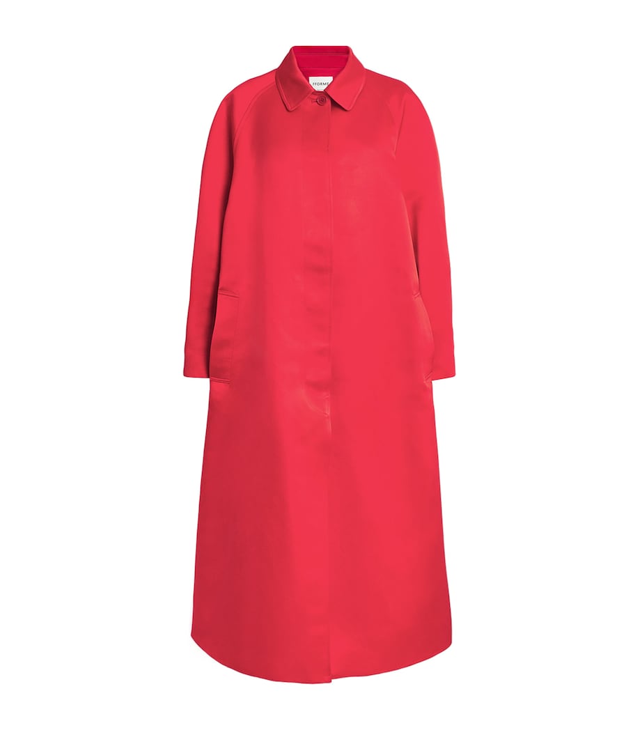 Duchesse Satin Koharu Car Coat BRIGHT RED Image 1