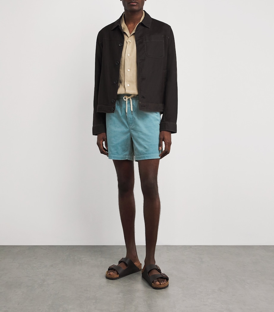 Cotton Corduroy Polo Prepster Shorts BLUE Image 2