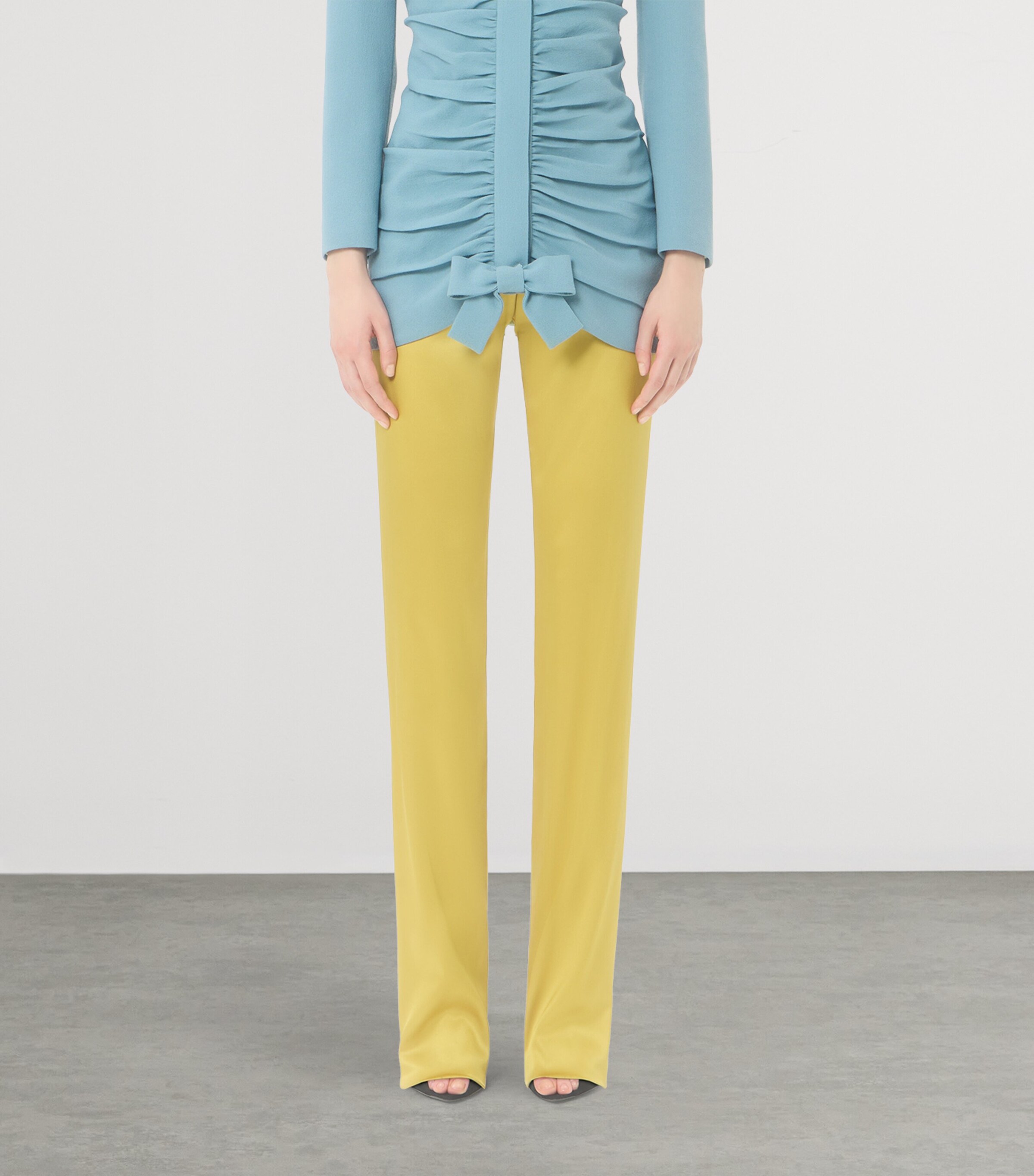 Valentino Womens Silk-Blend Straight Trousers Image 2