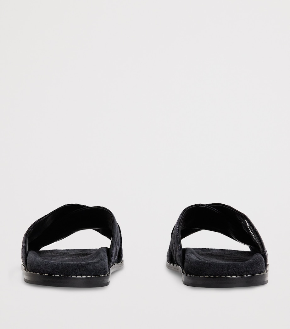 Eleventy Embroidered Crossover Slides Nero Image 4