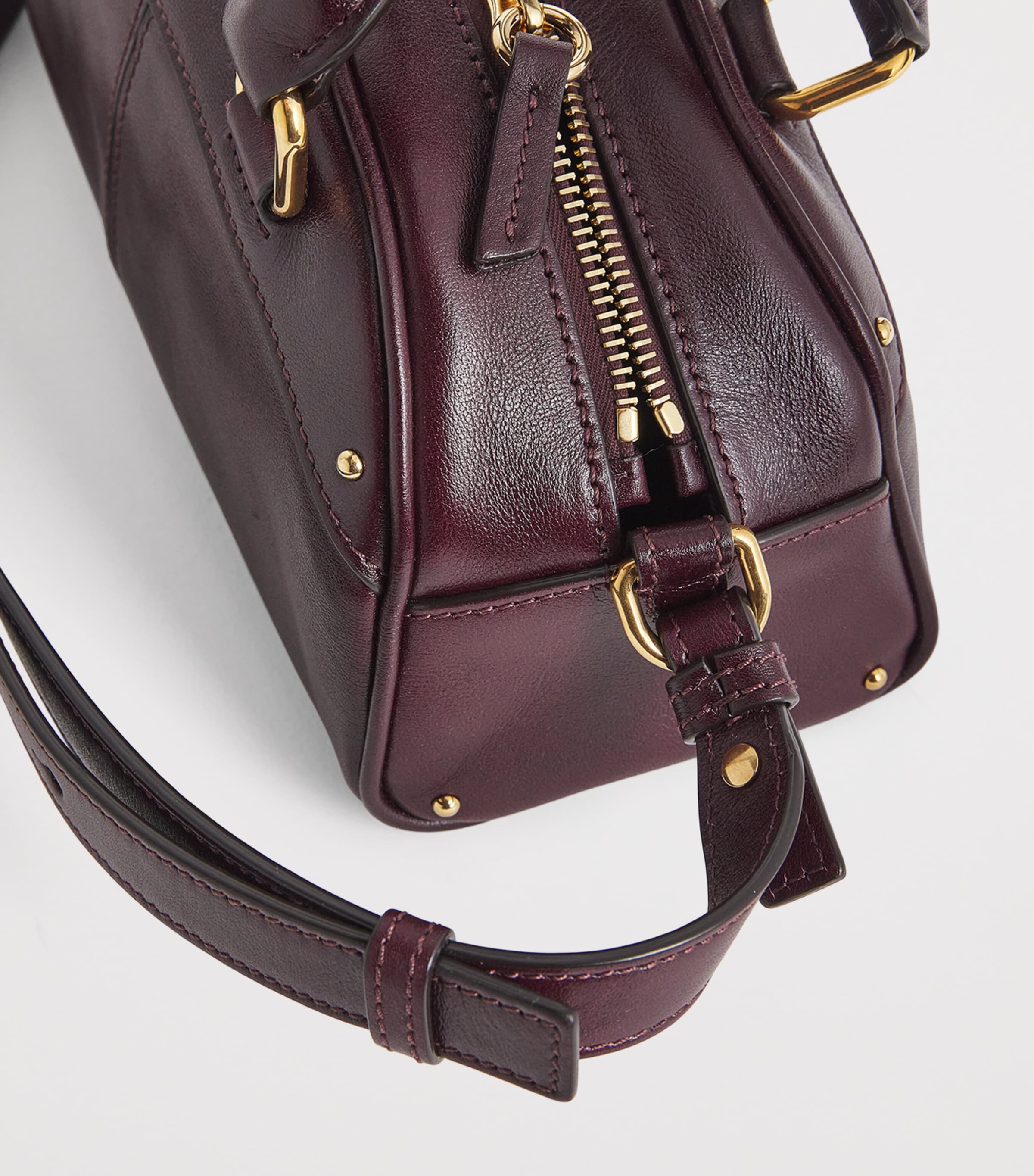 Small Leather Bowling Top-Handle Bag PERFECT PLUM Image 6