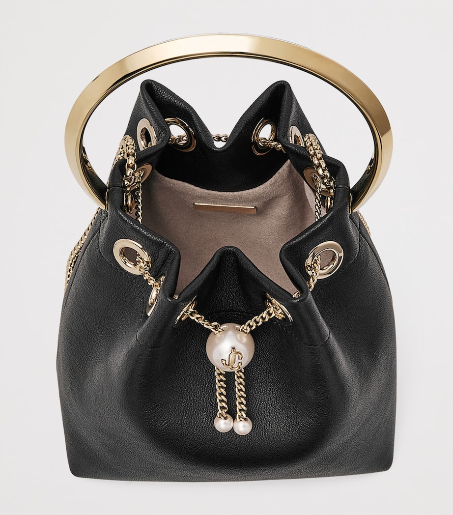 Leather Bon Bon Top-Handle Bag BLACK/LIGHT GOLD Image 5