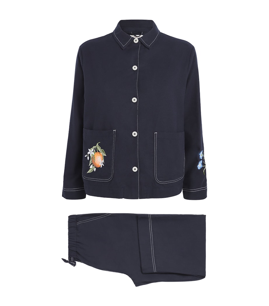 Cotton Primavera Pyjama Set NAVY Image 1