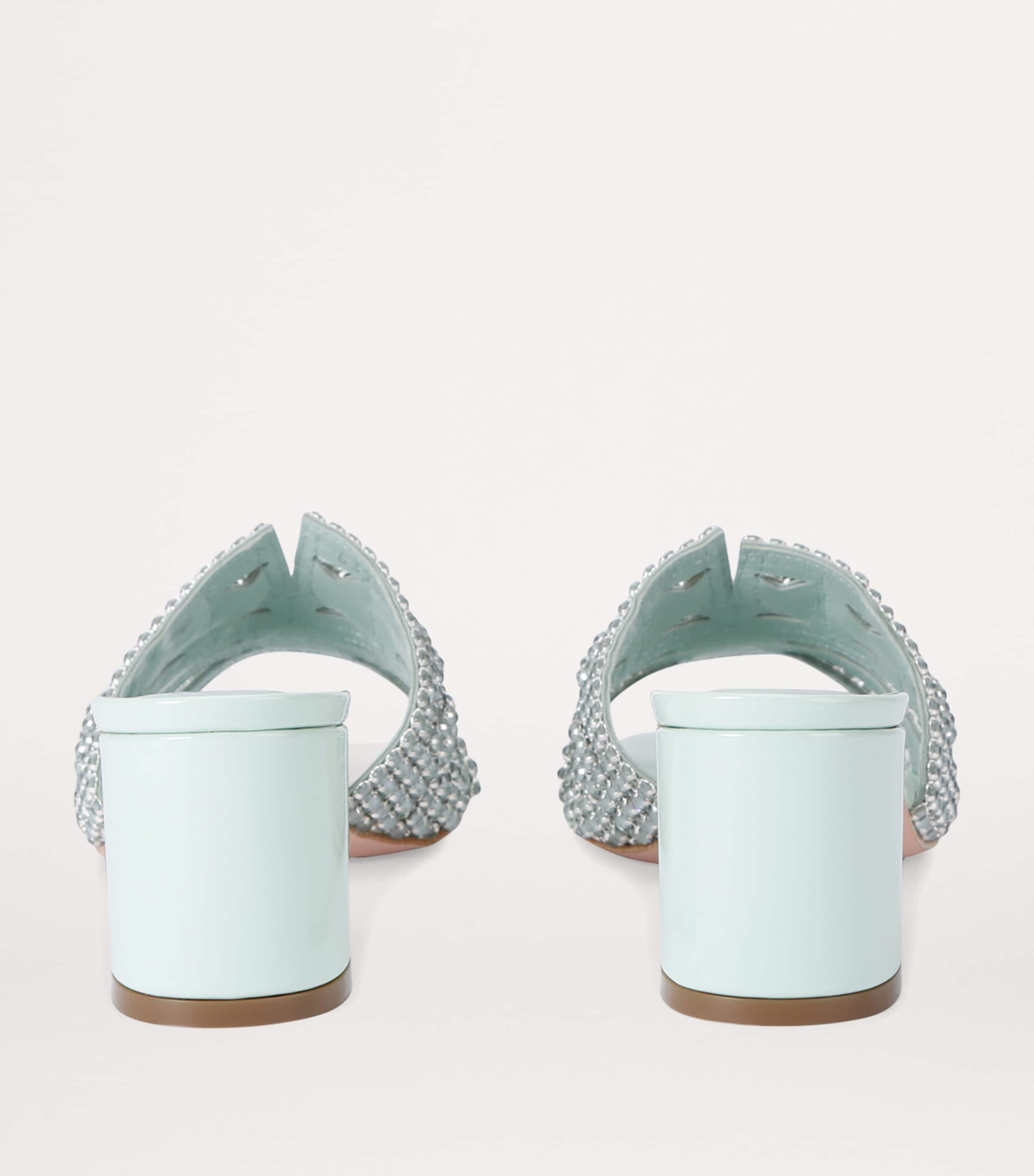 Gina Leather Embellished Utah Mules 55 Pale Green Image 2