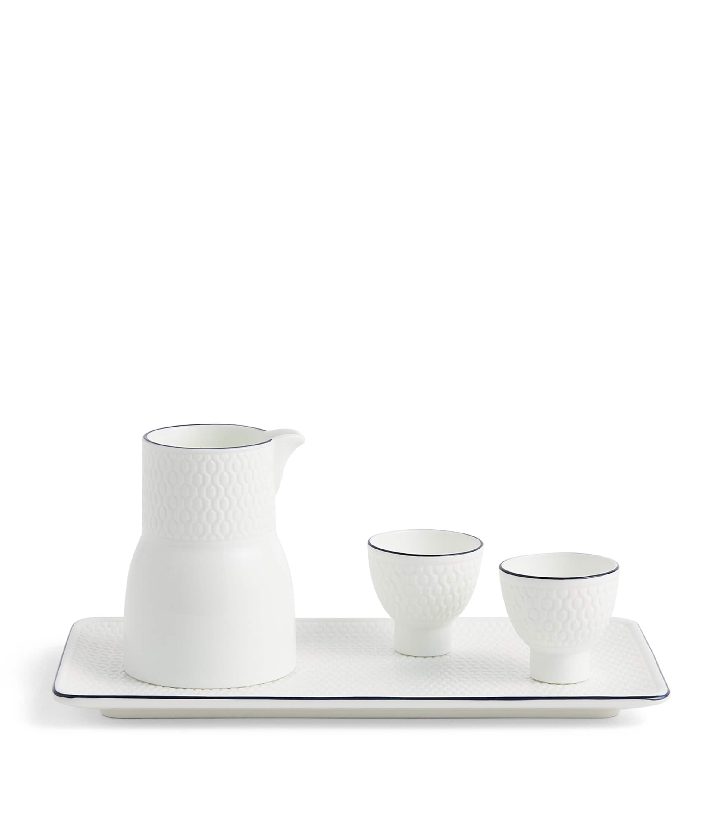 Fine Bone China Gio Baijiu Jug and Cups Set WHITE Image 1