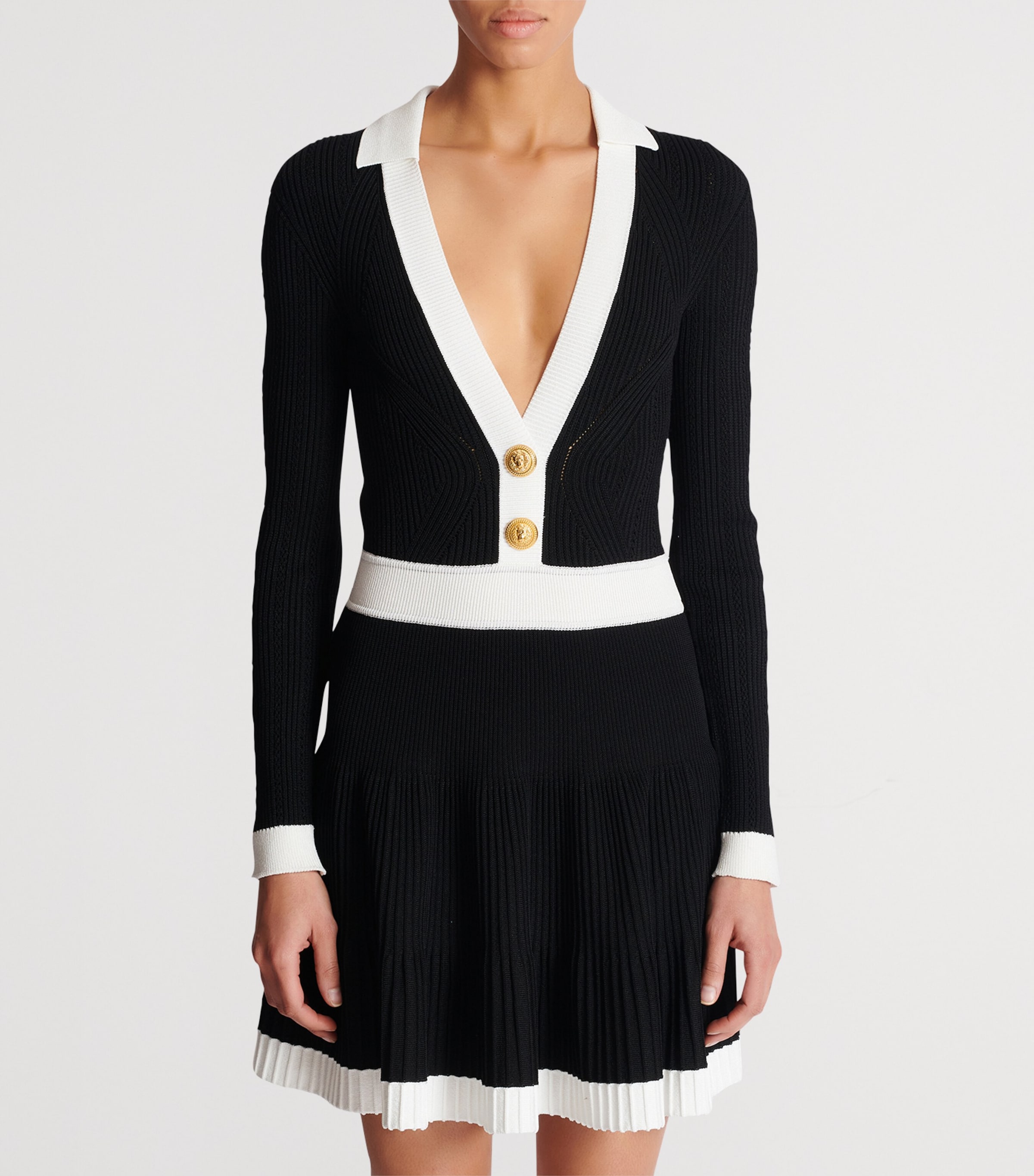 Knitted Mini Dress EAB NOIR/BLANC Image 7