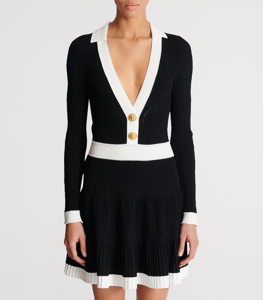 Knitted Mini Dress EAB NOIR/BLANC Image 7