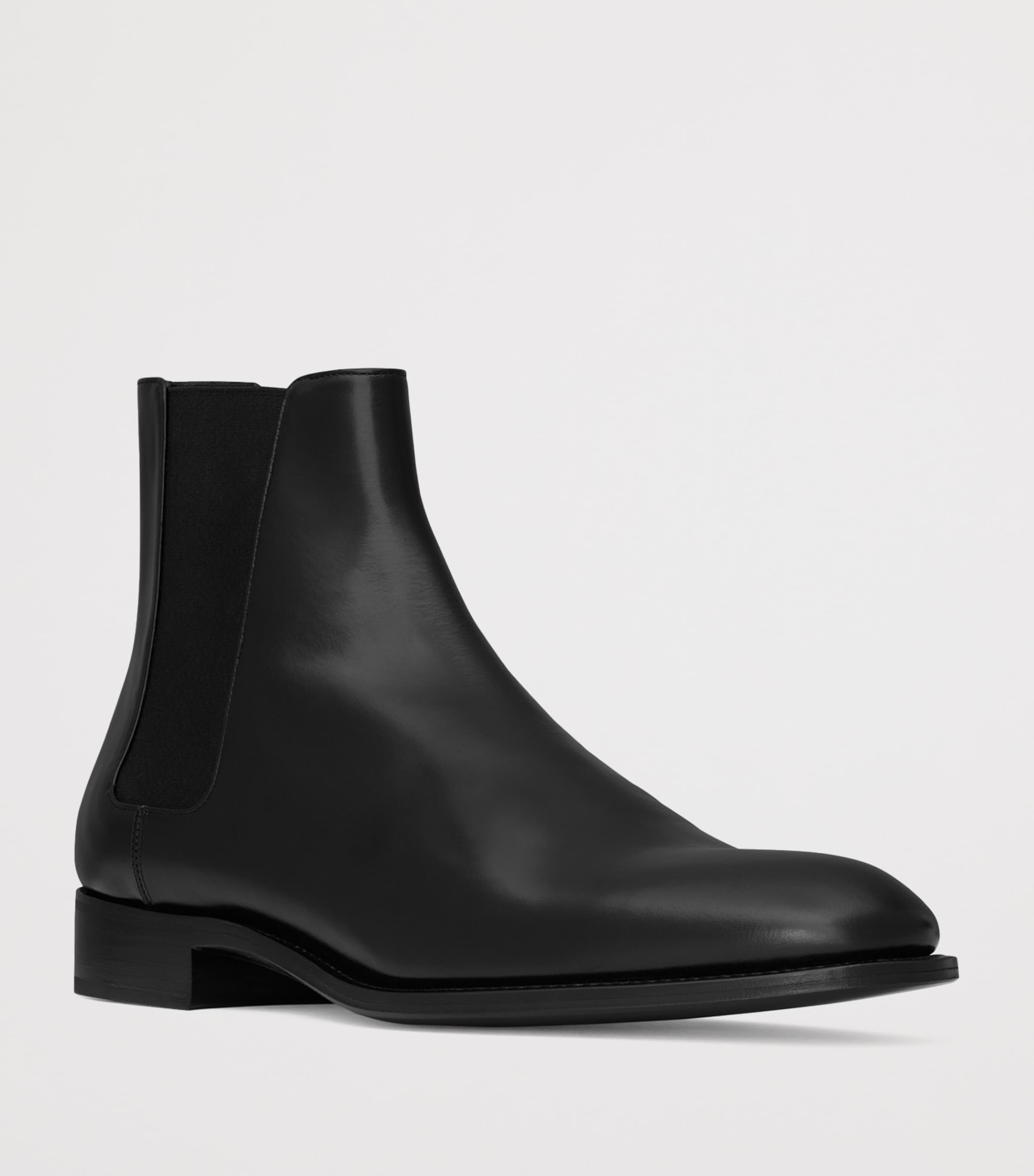 Saint Laurent Mens Leather Adrien Chelsea Boots Image 3