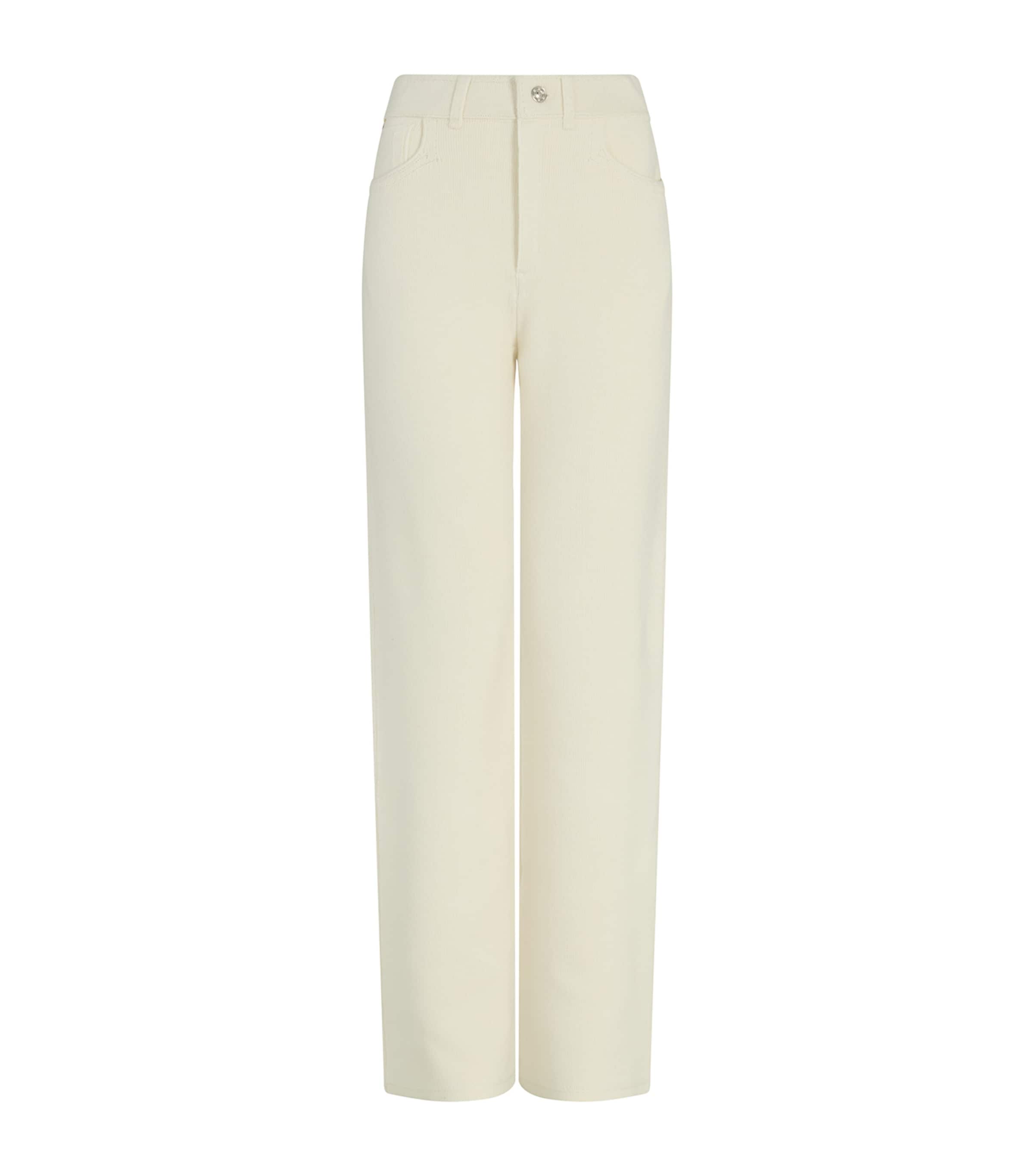 Barrie Cashmere-blend Denim Flared Trousers In White