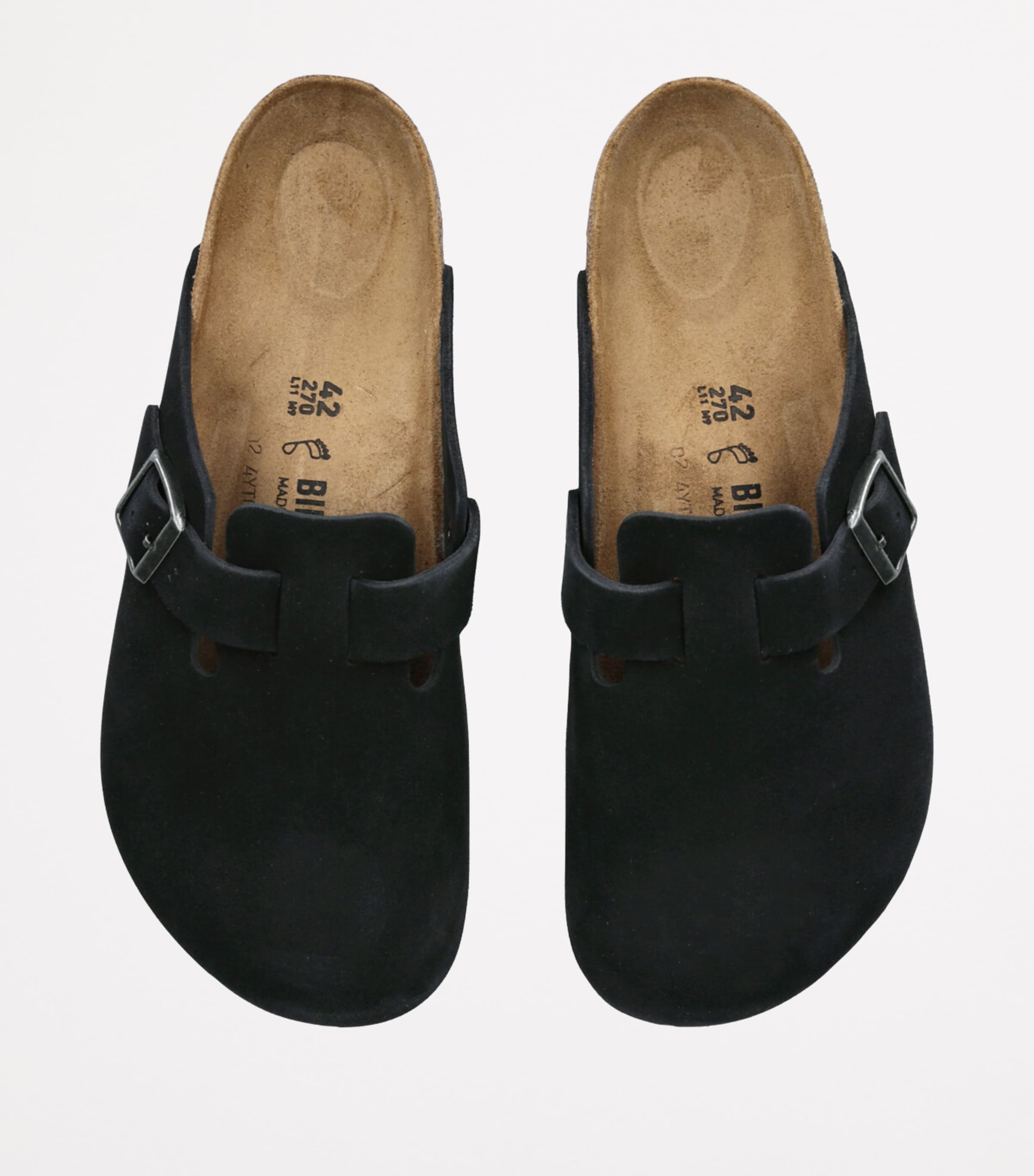 Suede Boston Clogs BLACK Image 3