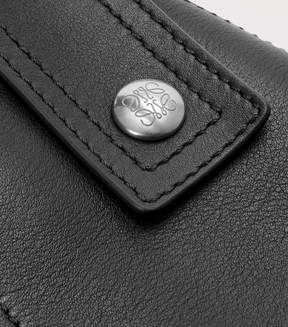 Small Leather Puzzle Biker Top-Handle Bag BLACK Image 8