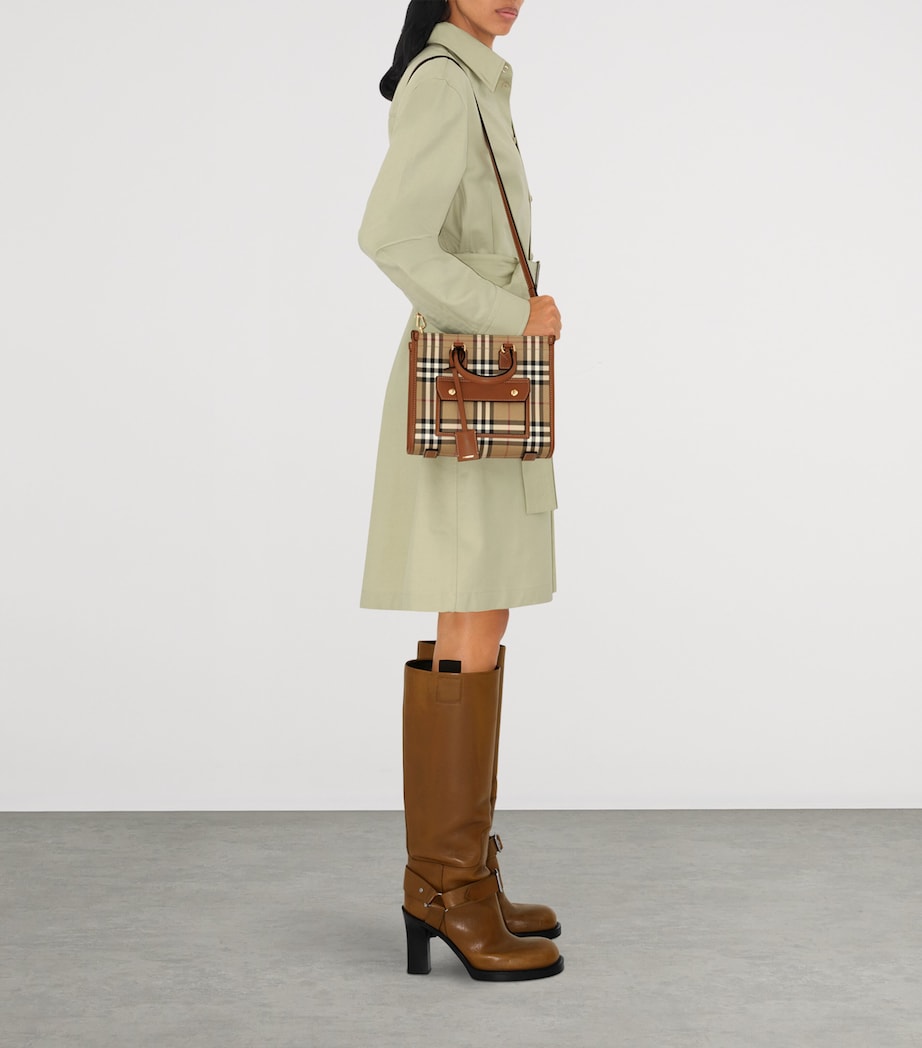 Mini Check Freya Tote Bag VNTG CHK/BRIAR BROWN Image 3