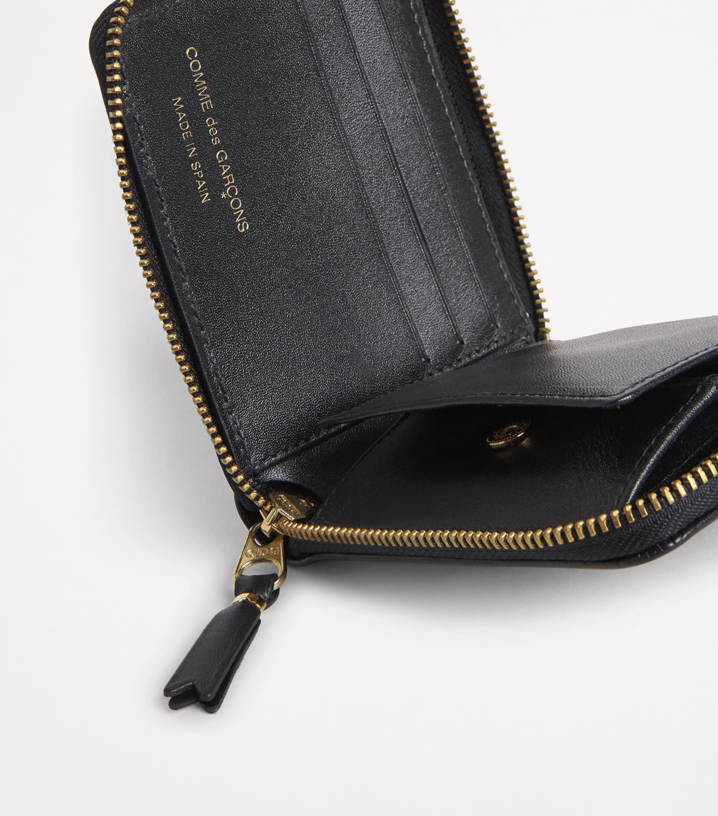 Comme Des Garçons Wallet Leather Polka-Dot Zipped Wallet