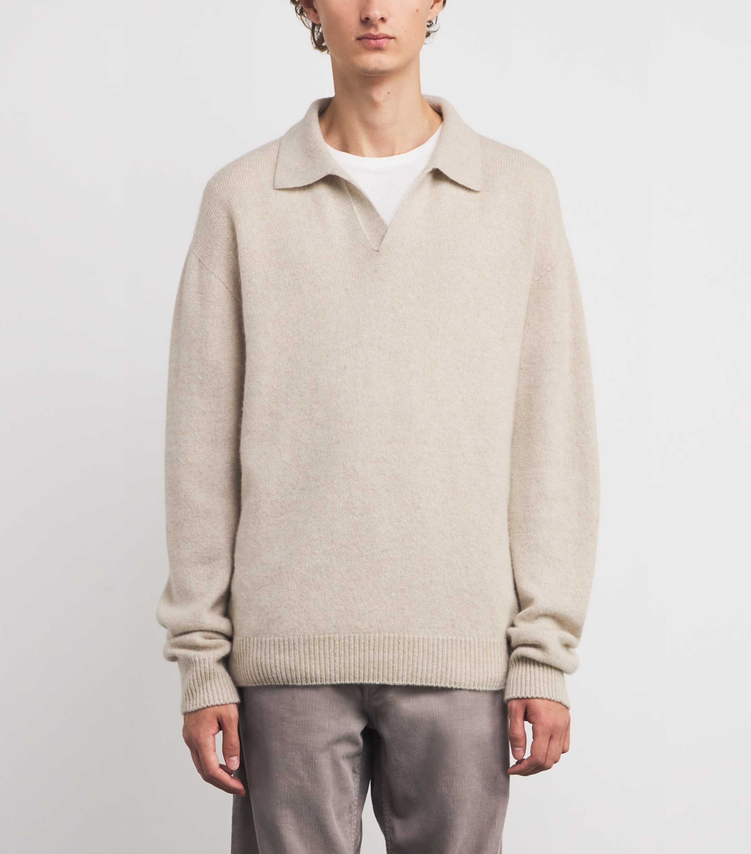 Leach Cashmere Polo Sweater FOG Image 3
