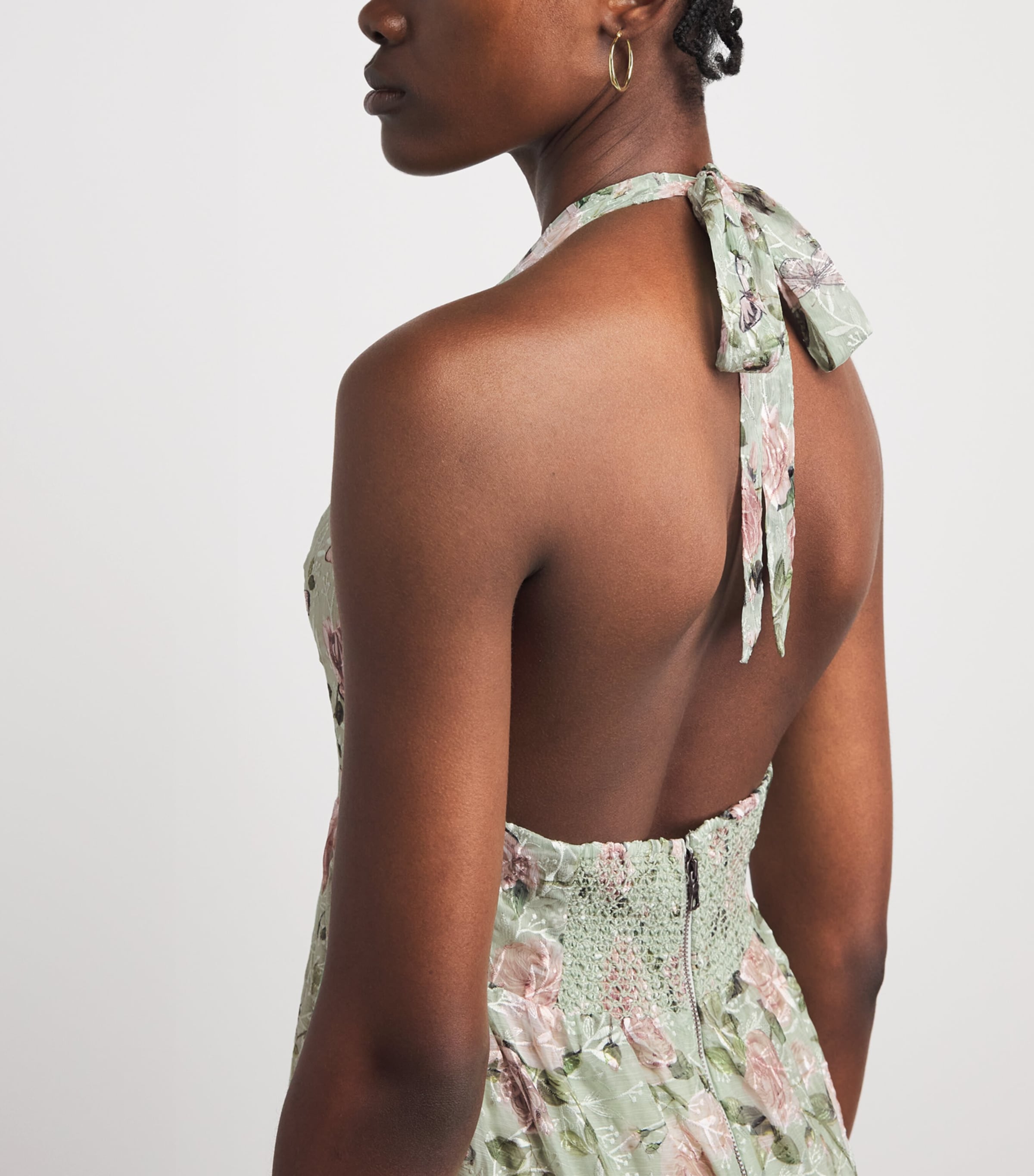 Alice+Olivia Womens Embroidered Floral Maura Maxi Dress Grdn Gssip Lght Sage Image 5