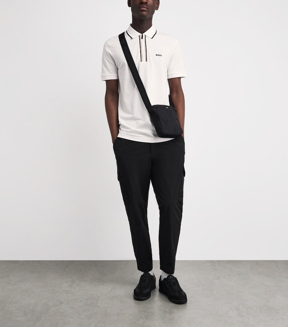 BOSS Mens Stretch-Cotton Philix Polo Shirt White Image 2