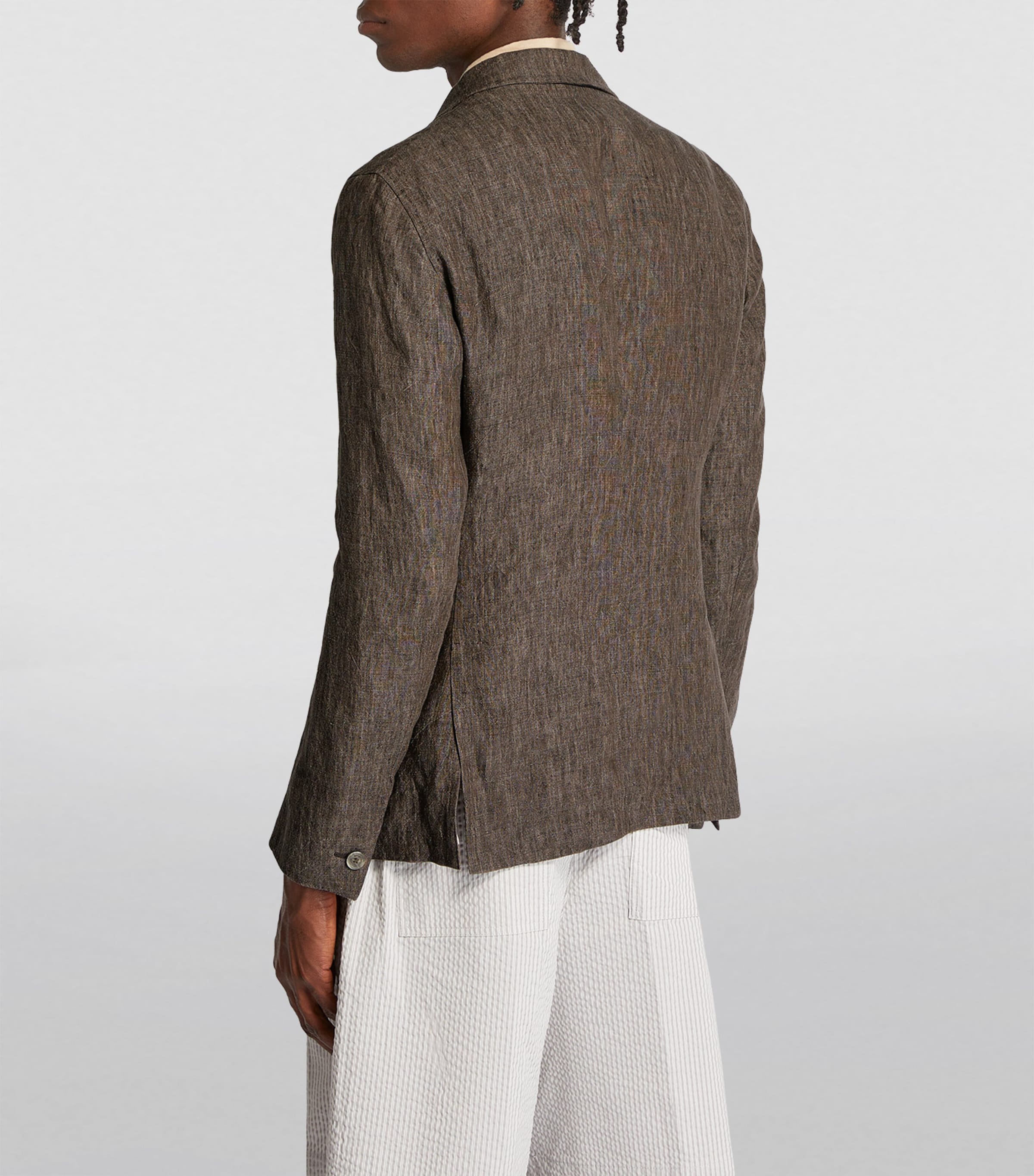 Linen Single-Breasted Blazer 444 Image 3
