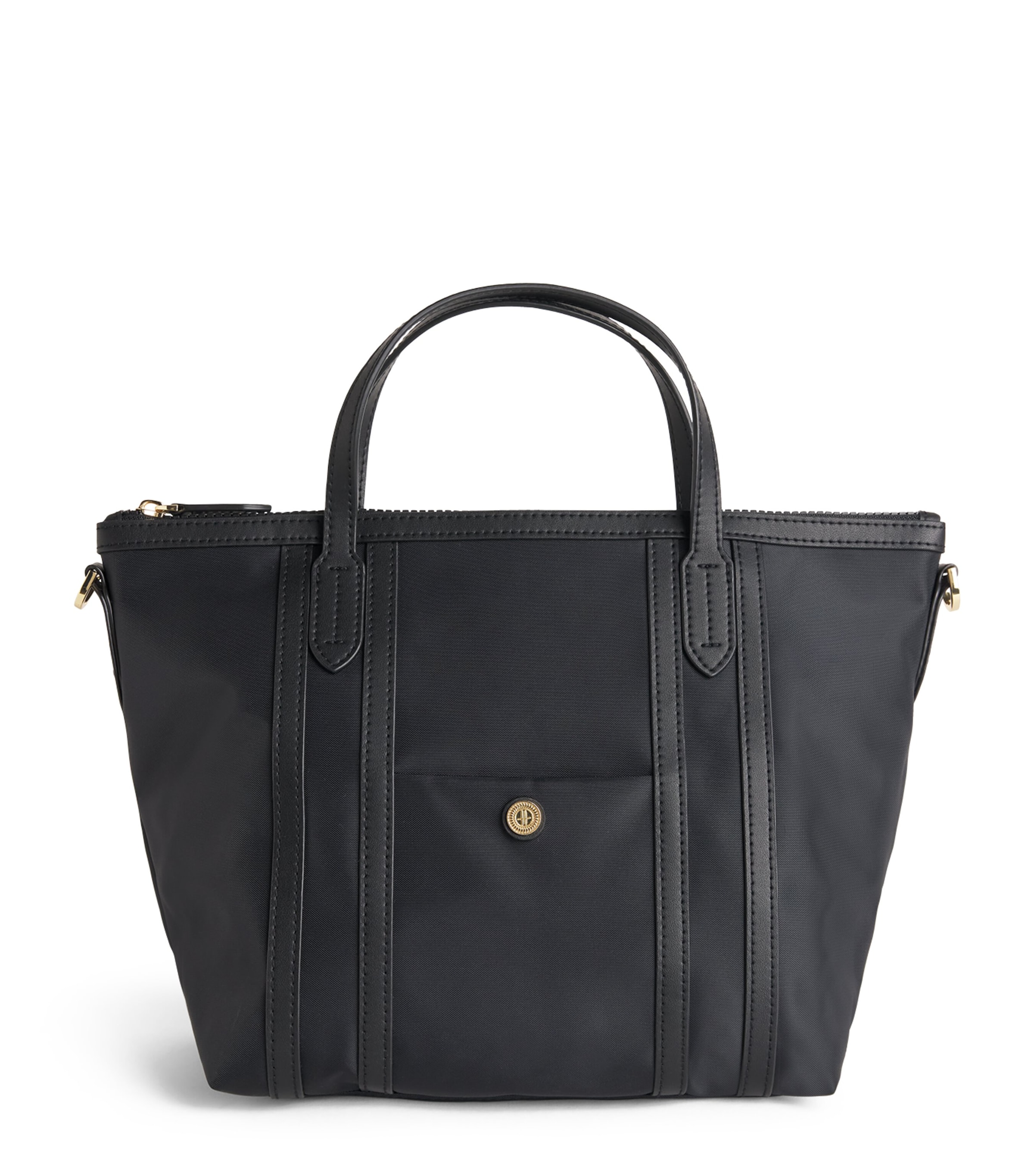 Harrods Grab Nylon Jetsetter Tote Bag Black Image 1
