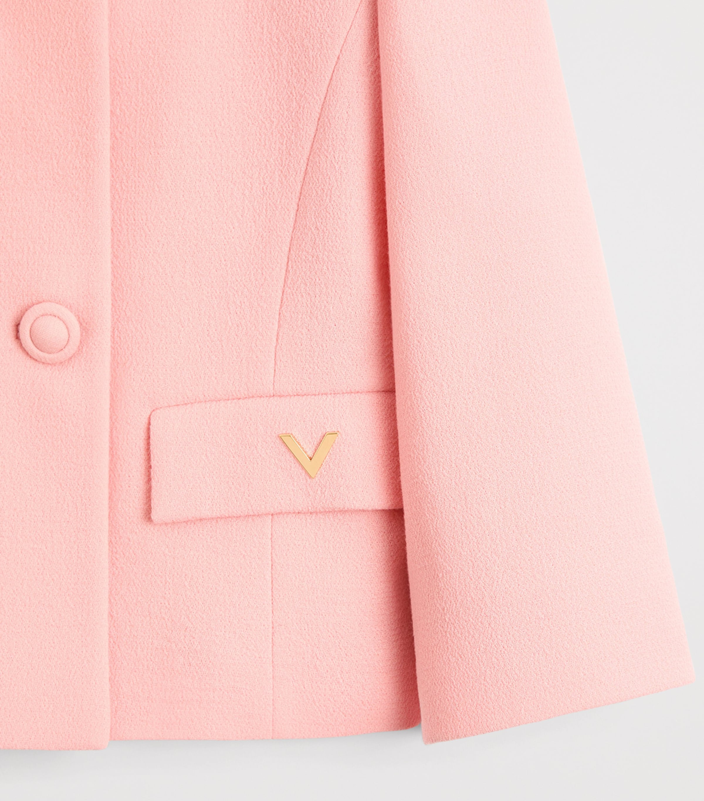 Valentino Womens Wool Crepe Cropped Blazer Image 8