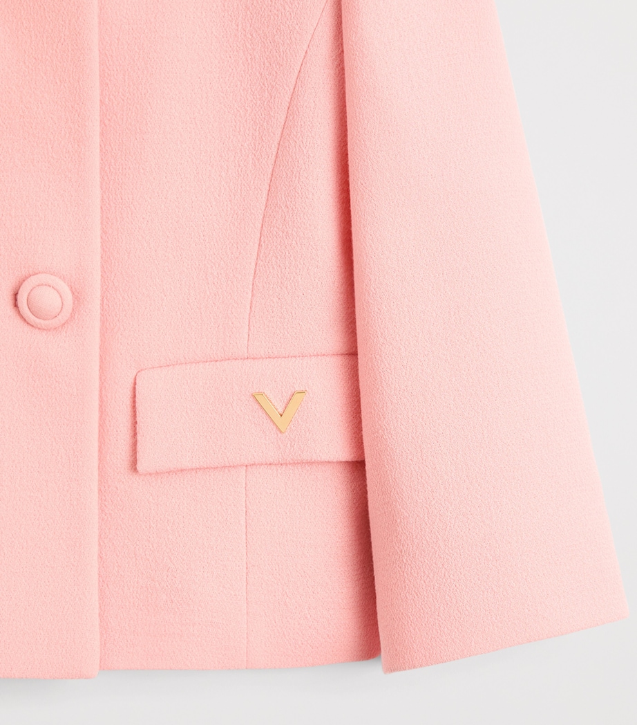 Valentino Womens Wool Crepe Cropped Blazer Image 8