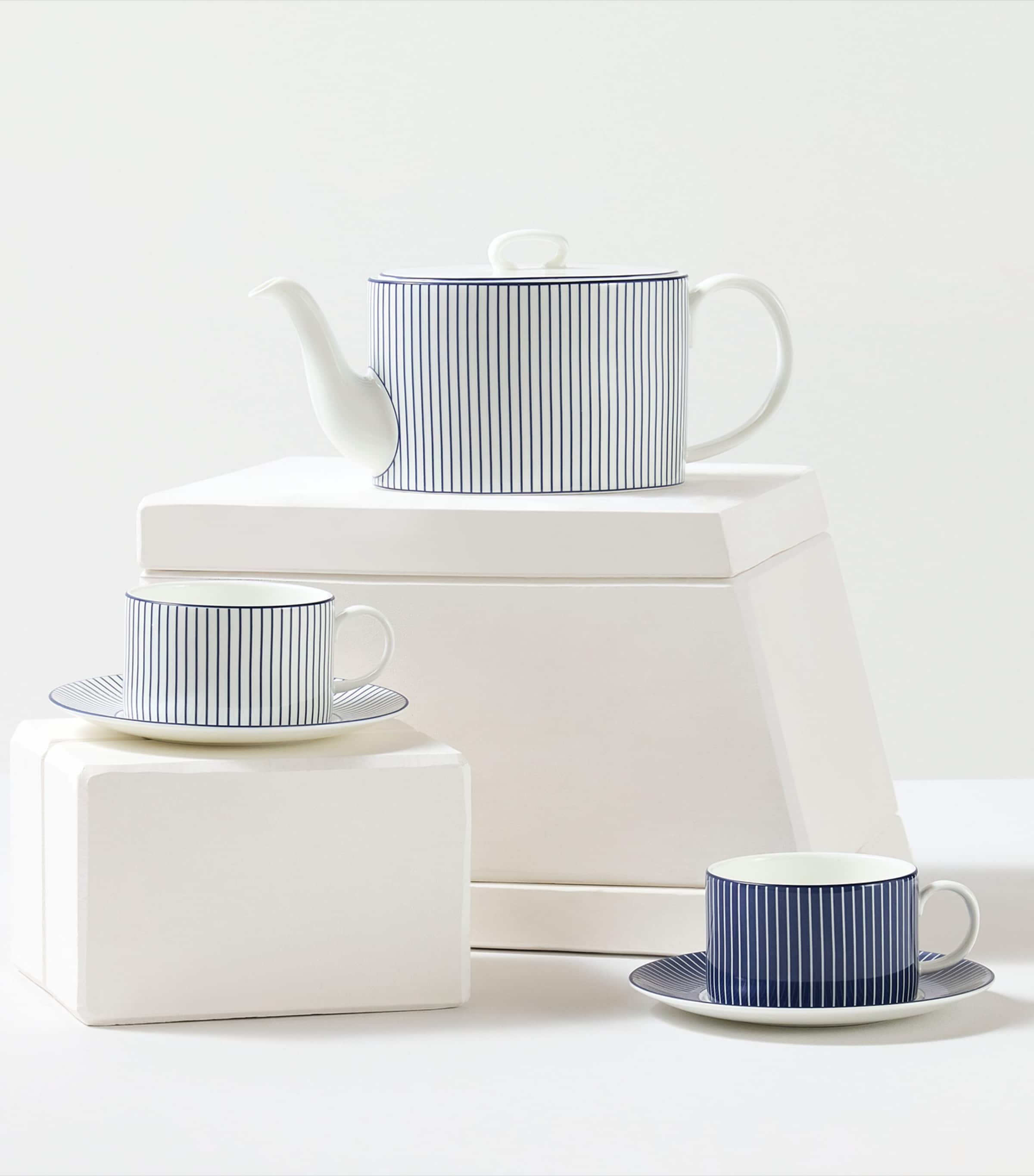 Wedgwood Pinstripe Teacup and Saucer Blue Image 5