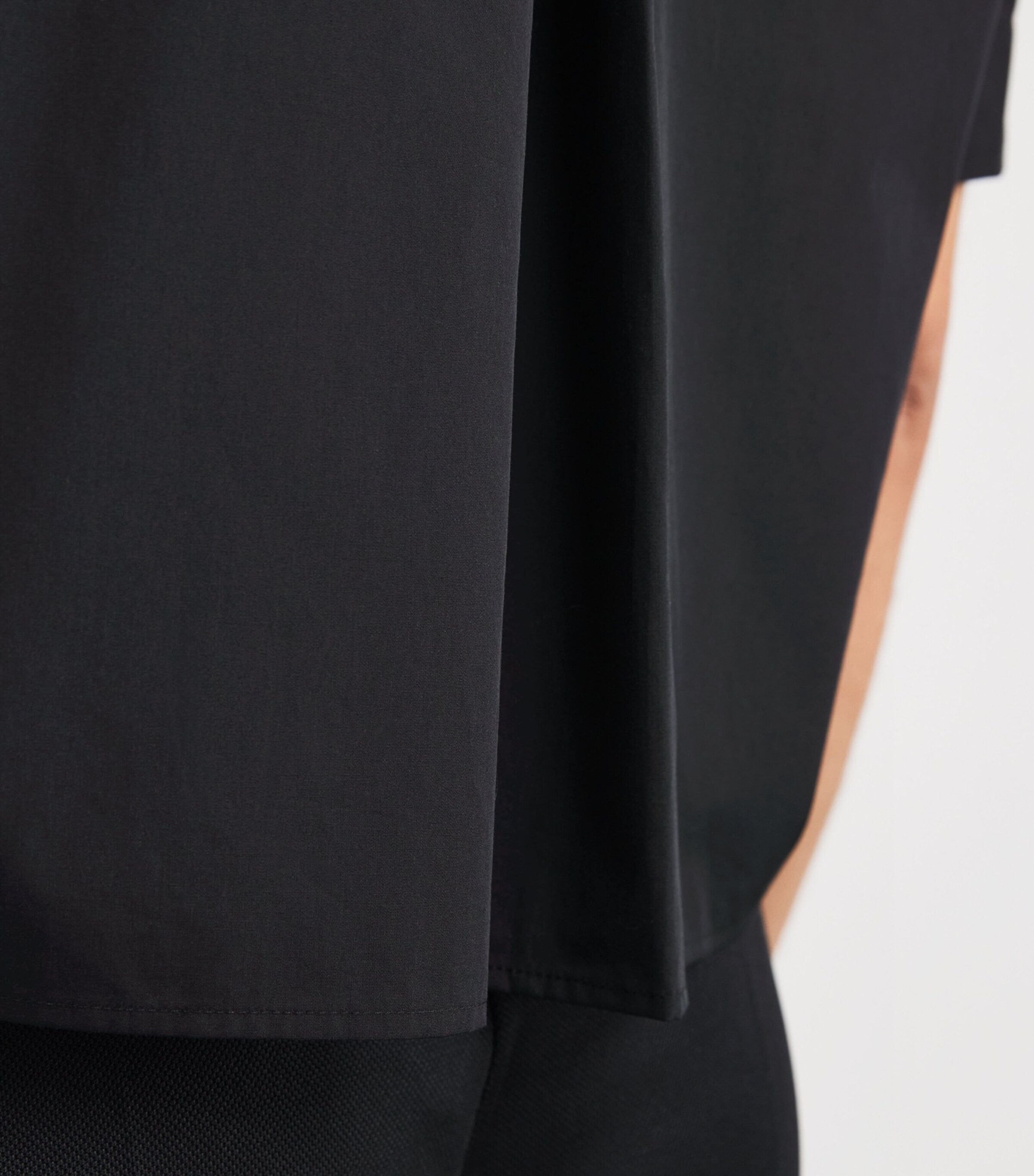 Cotton Poplin Cropped Shirt BLACK Image 6