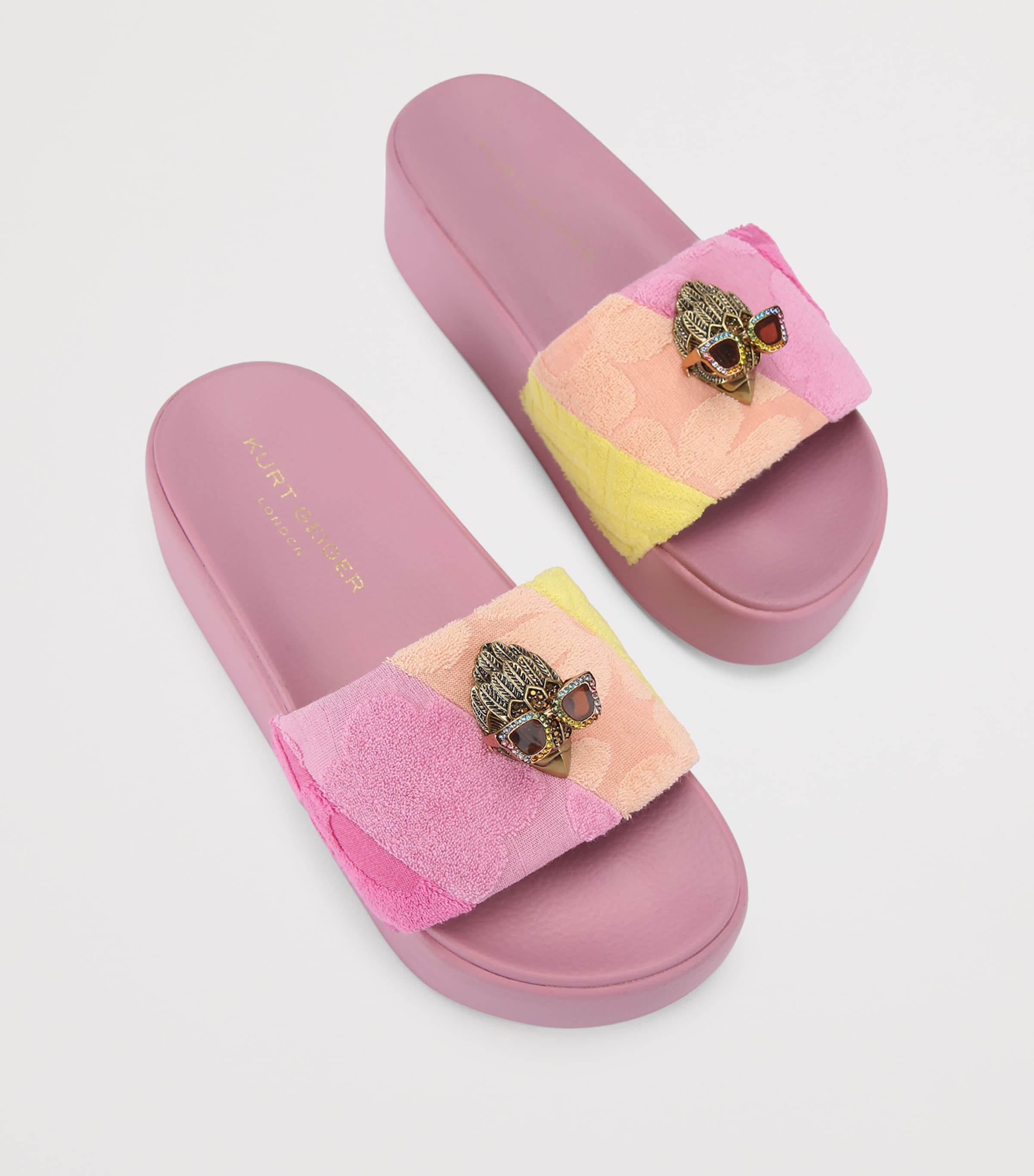 Kurt Geiger London Meena Eagle Platform Slides Pink Image 4