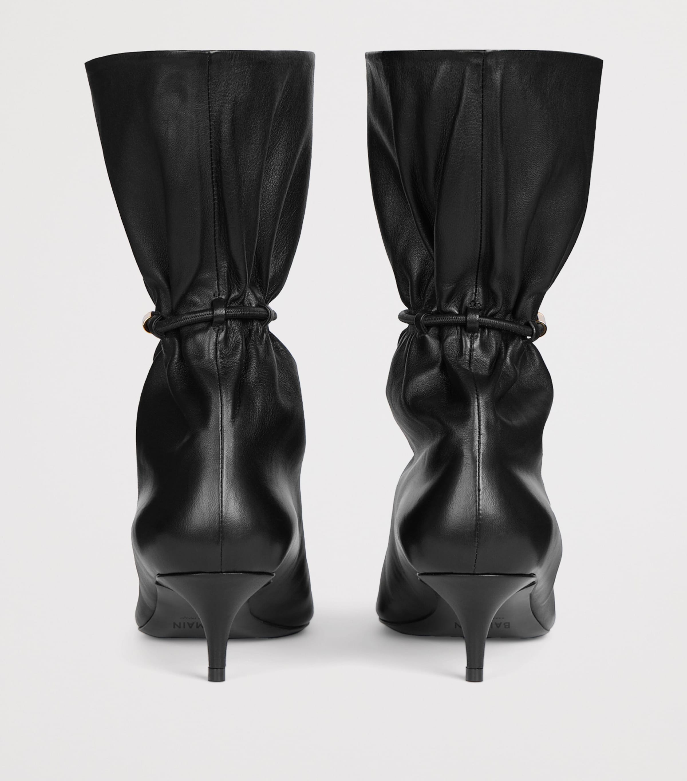 Balmain Lambskin Sphynx Ankle Boots Noir Image 4
