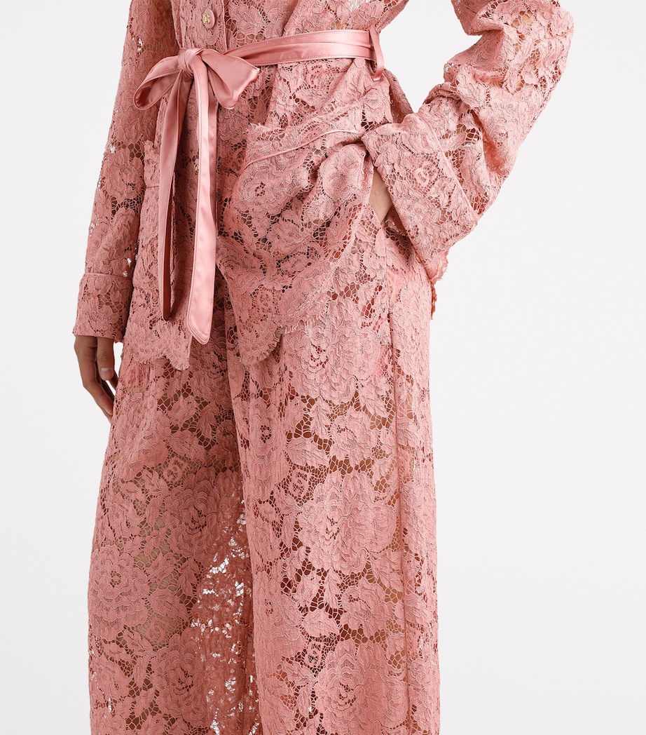 Lace Wide-Leg Trousers F0473-POWDER PINK Image 5