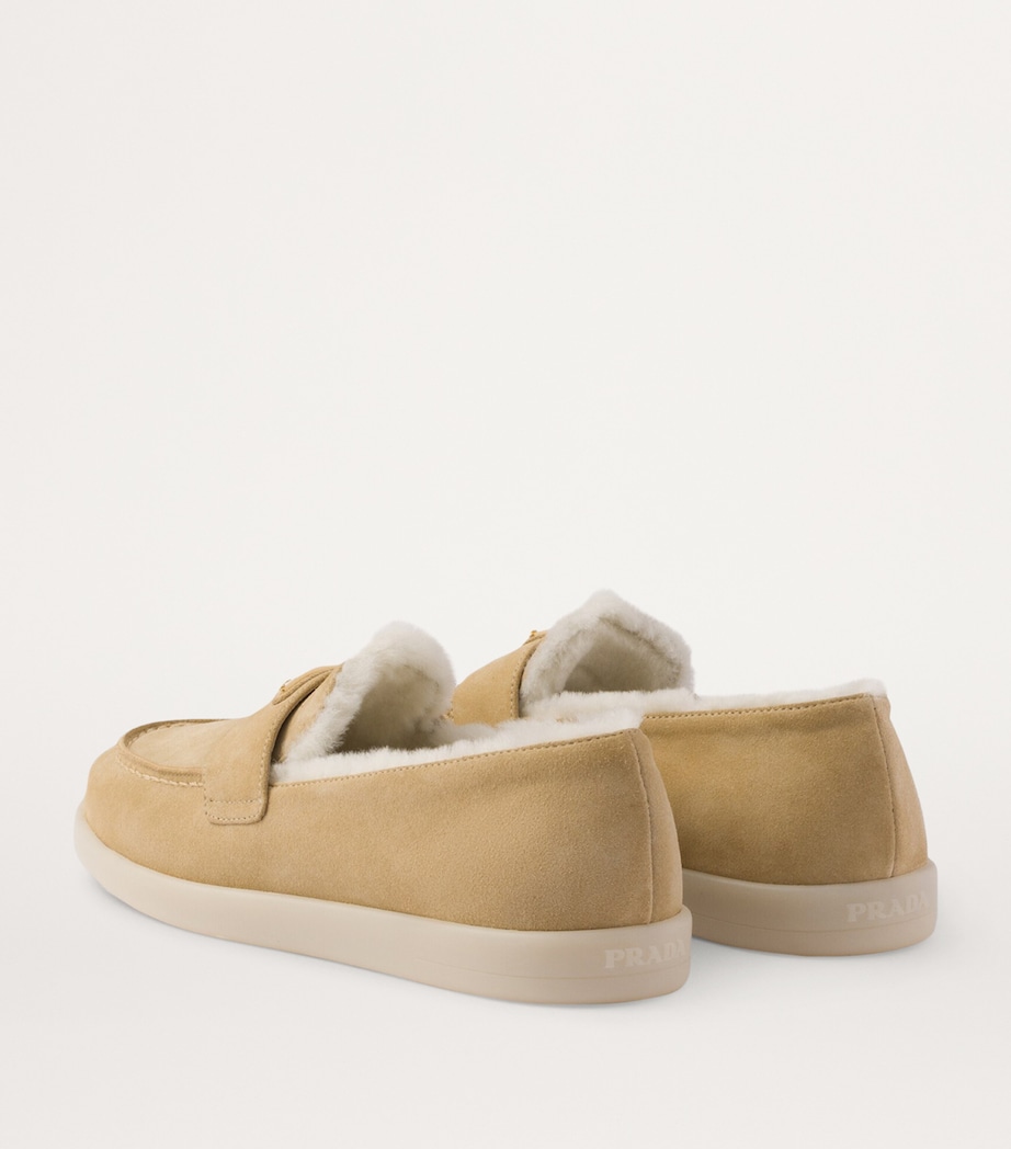 Suede-Shearling Triangle Loafers F0379 Image 4