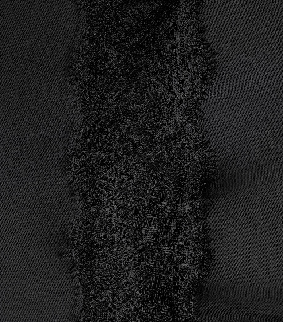 Claudie Pierlot Womens Satin Lace-Waist Midi Dress Black Image 6