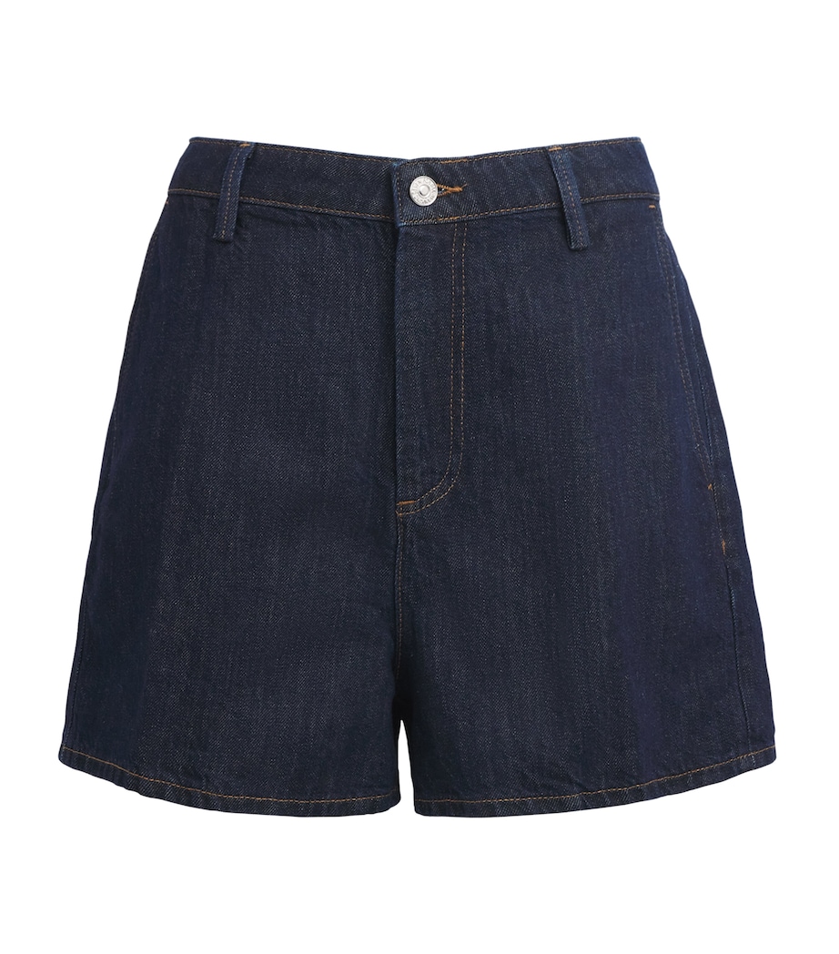 7 For All Mankind Womens Cotton-Linen Mid-Rise Shorts Blossom Image 1