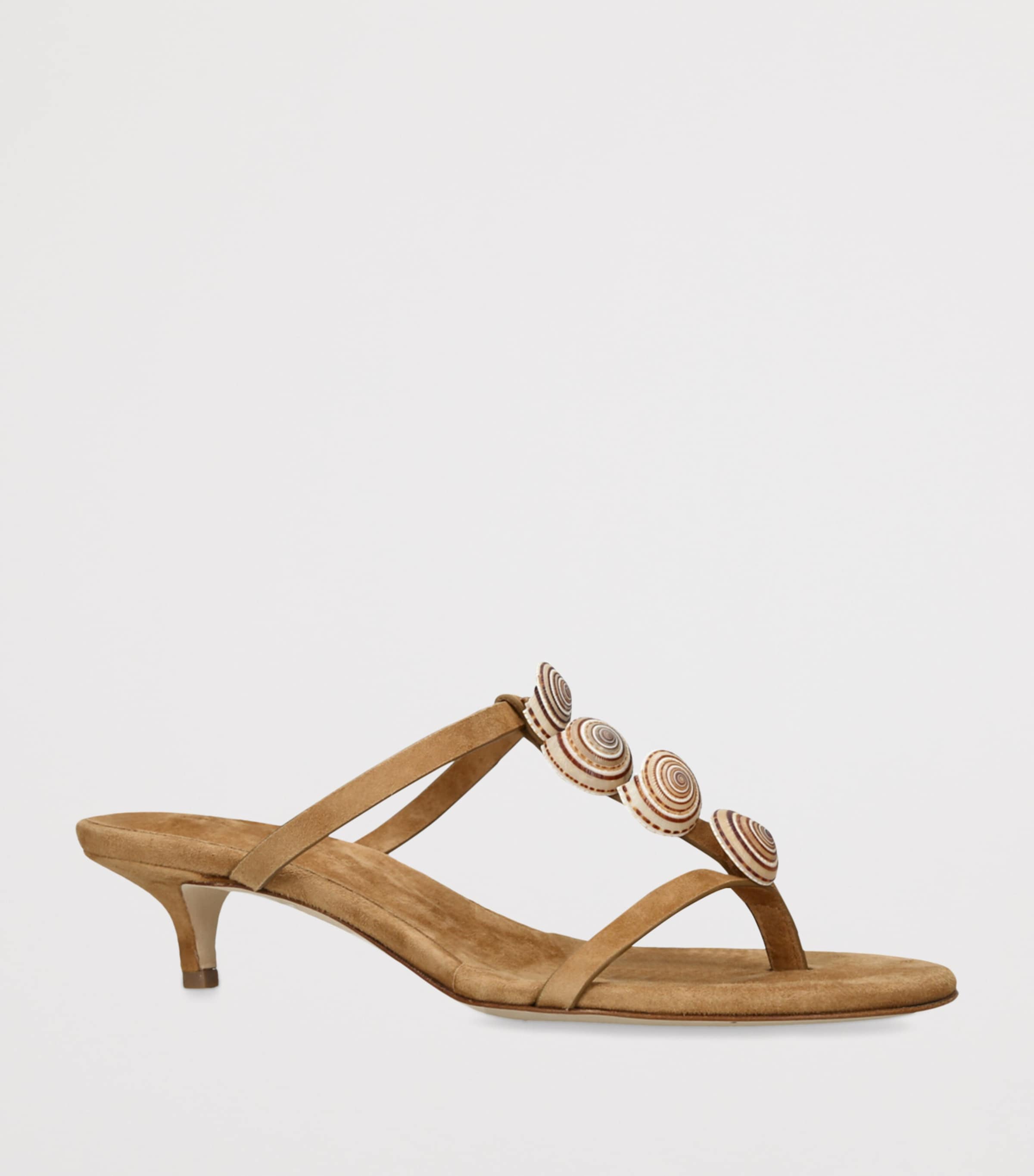 Christopher Esber Suede Embellished Sundial Sandals 40 Tan Image 3
