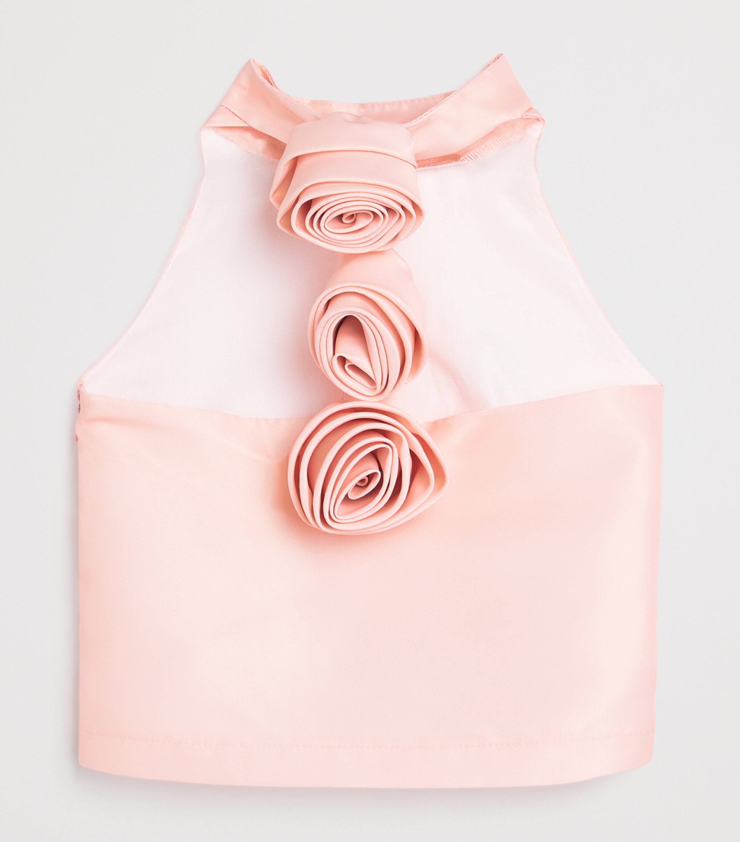 Mama Luma Satin Rosebud Top (3-12 Years) Pastel Salmon Image 2