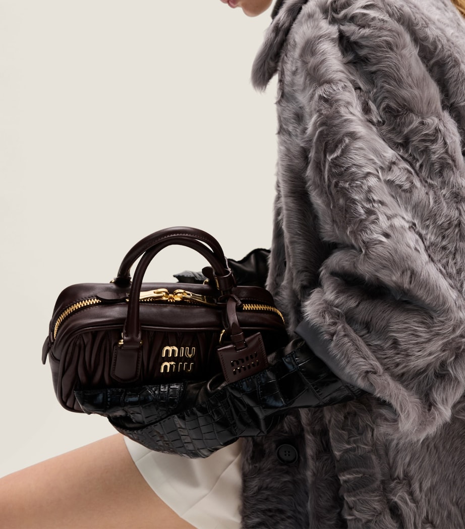 Matelassé Leather Arcadie Top-Handle Bag F0NBL Image 2