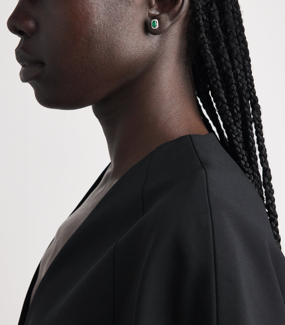 SHAY White Gold, Diamond and Emerald Mini Me Earrings White Gold Image 2
