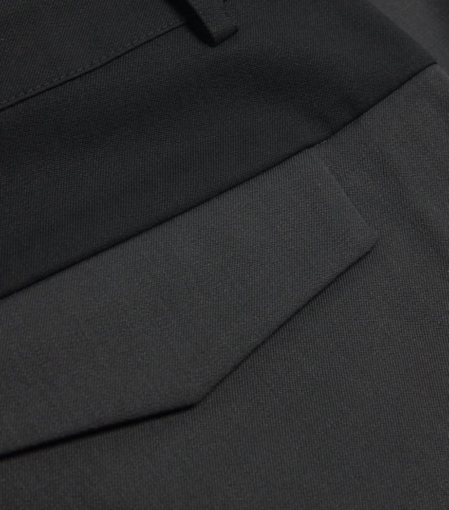 Stretch-Wool Panelled Trousers BLACK OLIVE / BLACK Image 5