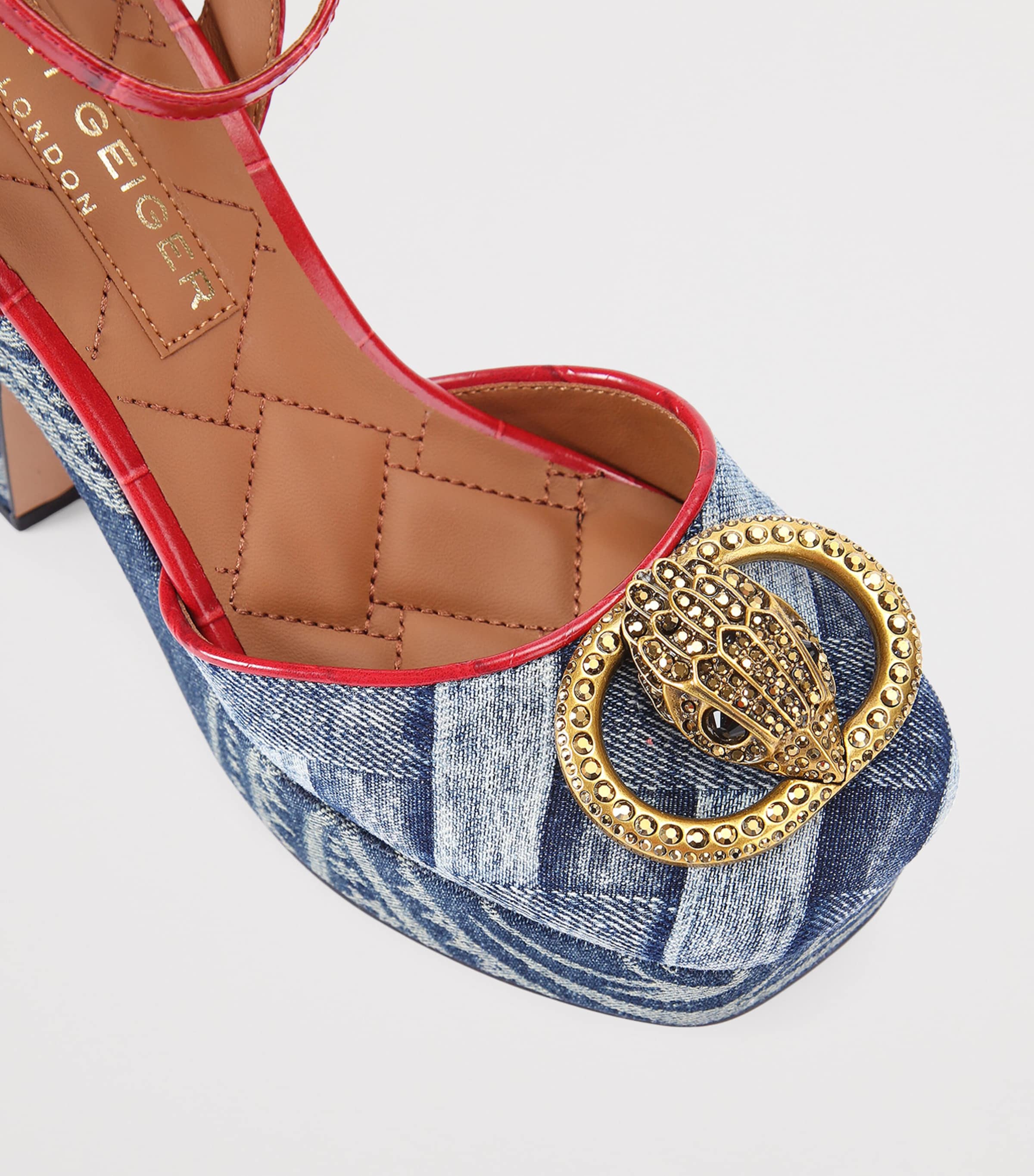 Kurt Geiger London Womens Denim Chelsea Platform Heels Denim Image 3