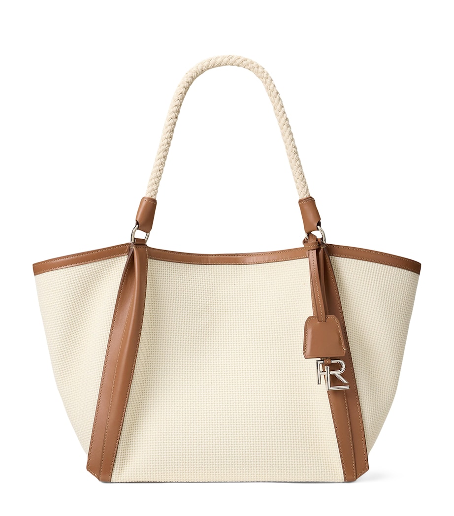 Woven Calfskin-Trim RL 888 Tote Bag NATURAL-101 Image 1