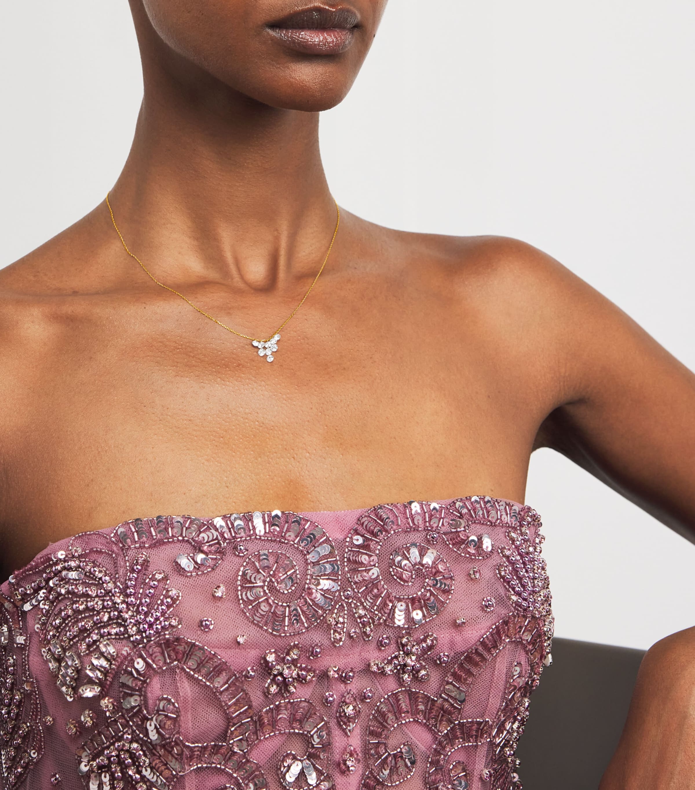 Yellow Gold and Diamond Céleste Triangle Necklace YELLOW GOLD Image 2